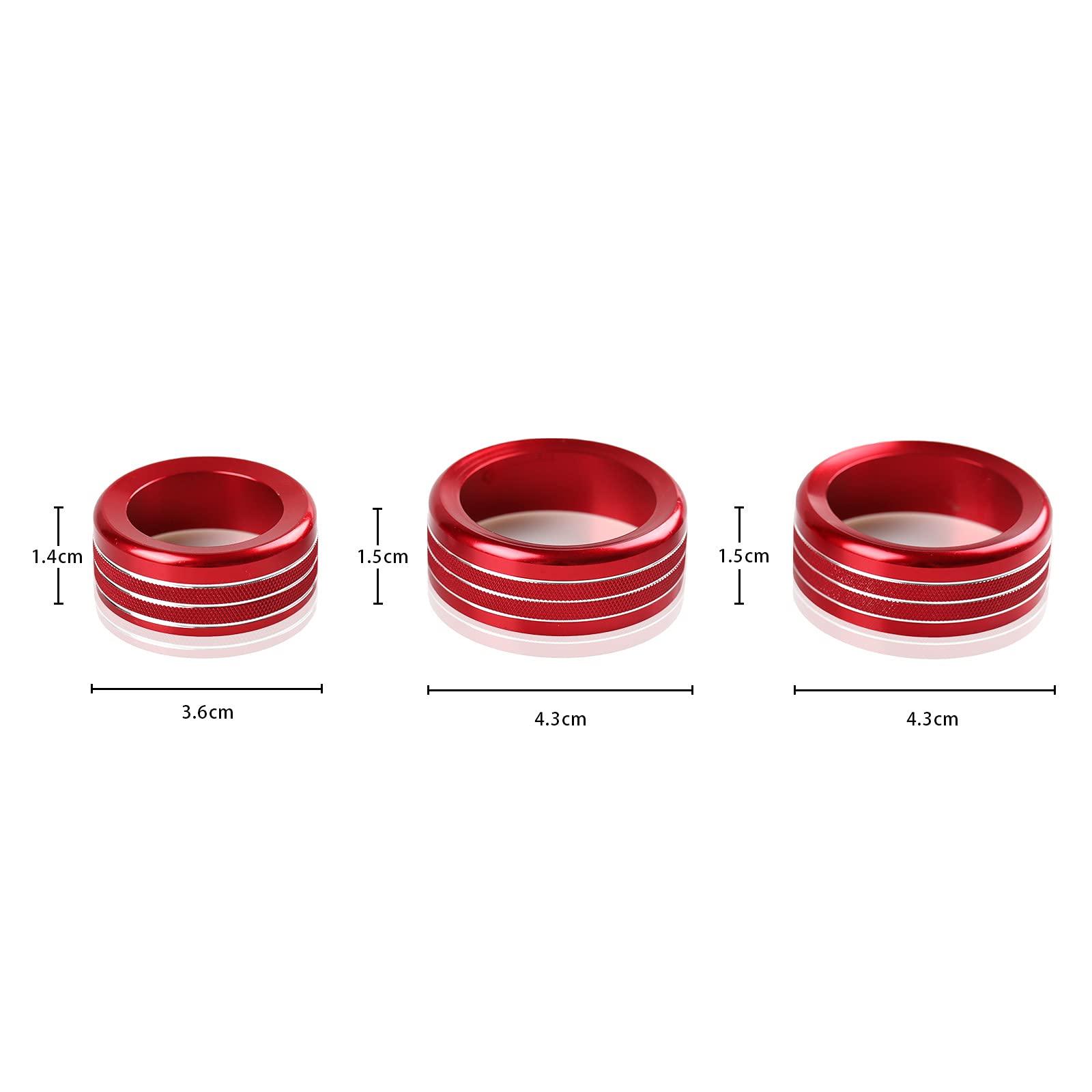 3PCS Car AC Knob Trim & Audio Cover Decorative Rings - Compatible with Alfa Romeo Giulia & Stelvio 2016-2019 Models - Interior Upgrade Accessories for Enhanced Dashboard Style - Perfect for Car Enthusiasts & Customization Lovers