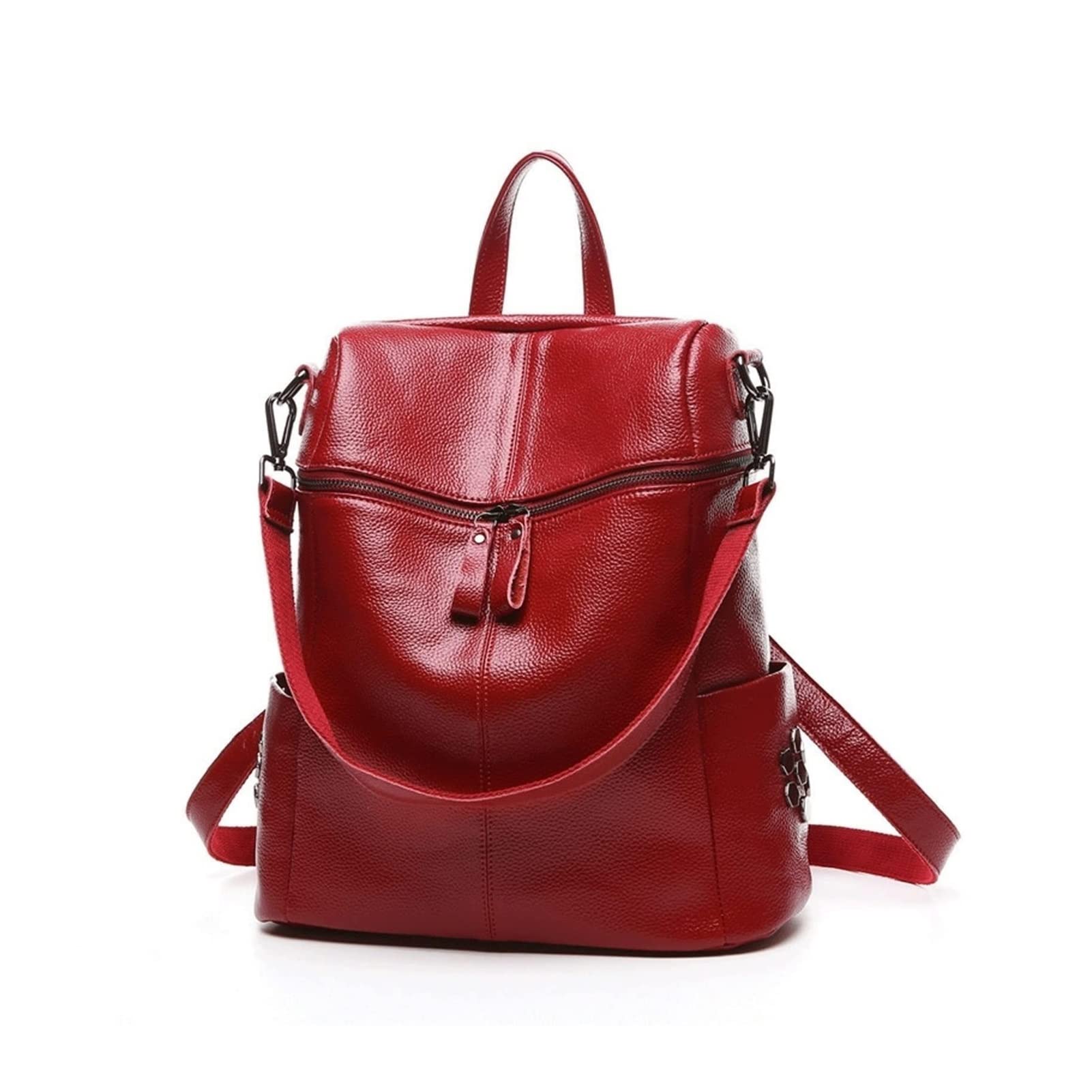 Stylish Women's Casual Daypacks & Genuine Leather Handbags - Fashion Backpacks, Purses & Wallets for Everyday Use (Red) - Perfect for Work, Travel & Shopping