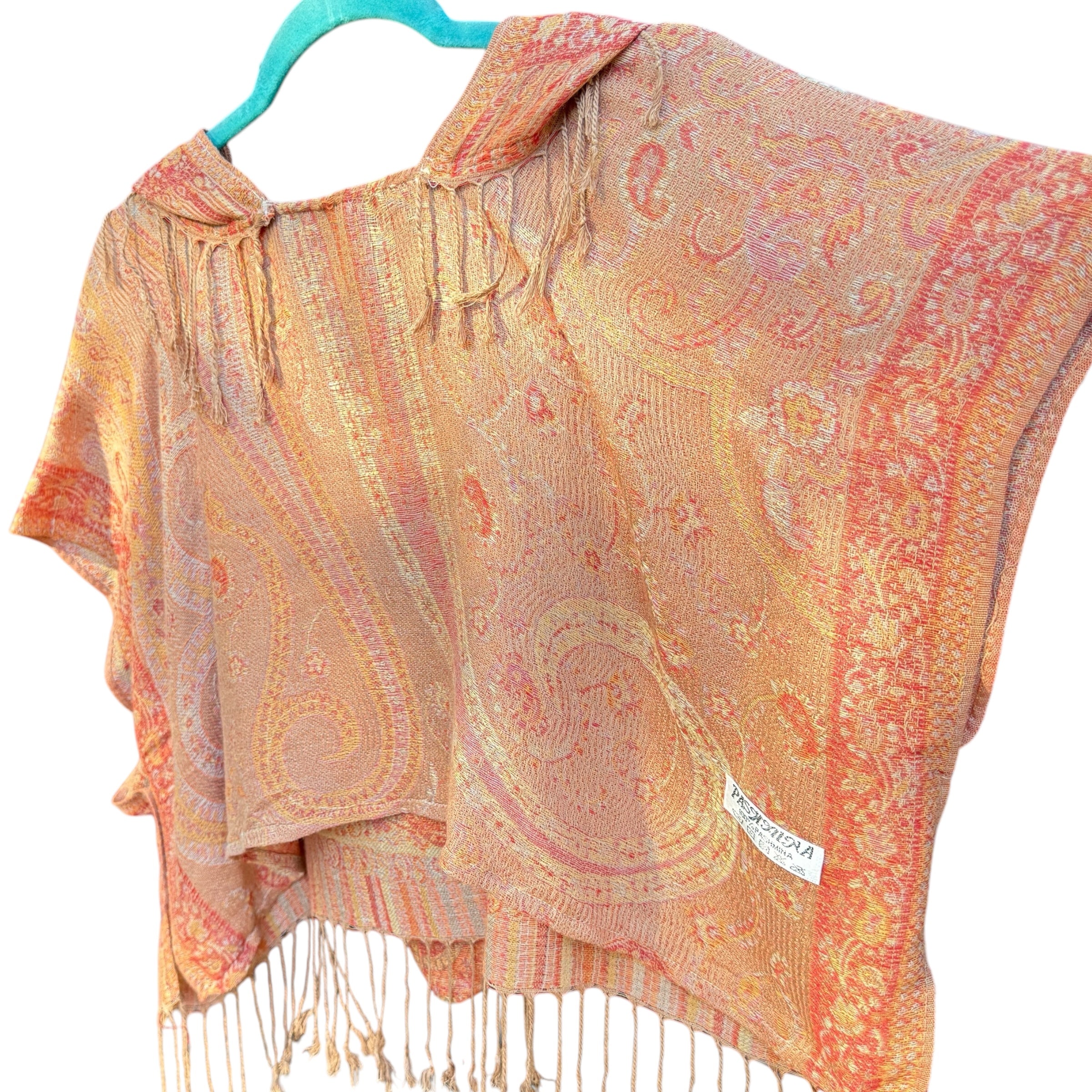 Stylish Sand Dunes Pashmina Hooded Crop Top for Women - Trendy Summer Beachwear & Casual Outfit