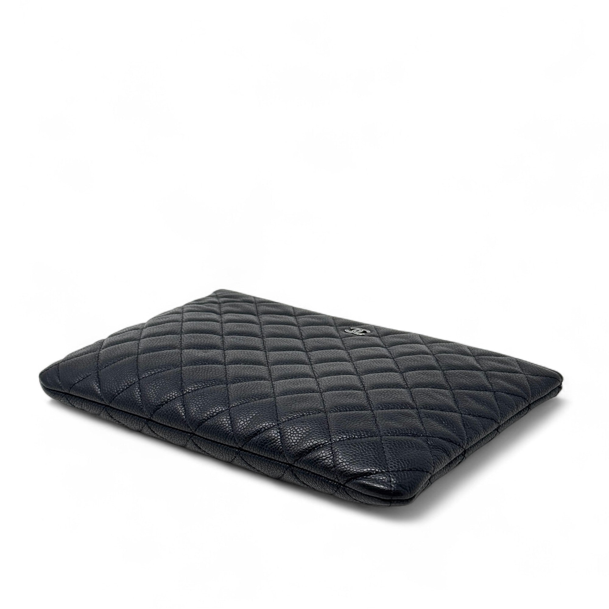 Chanel Black Small O Case Pouch - Luxury Leather Cosmetic Bag for Women - Perfect for Travel, Makeup Storage & Everyday Essentials