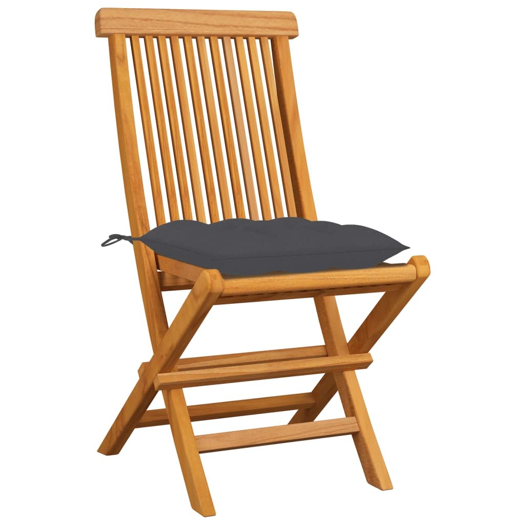 8-Piece Teak Wood Patio Dining Set with Anthracite Cushions - Modern Indoor/Outdoor Furniture for Kitchen, Living Room, Garden & Backyard - Weather-Resistant Teak Chairs - Perfect for Entertaining, Outdoor Gatherings, BBQs, Poolside Lounging and Al Fresco Dining - Ideal for Patio, Deck, Restaurant and Cafe Use - Great for Family Dinners, Summer Parties, and Relaxing Evenings