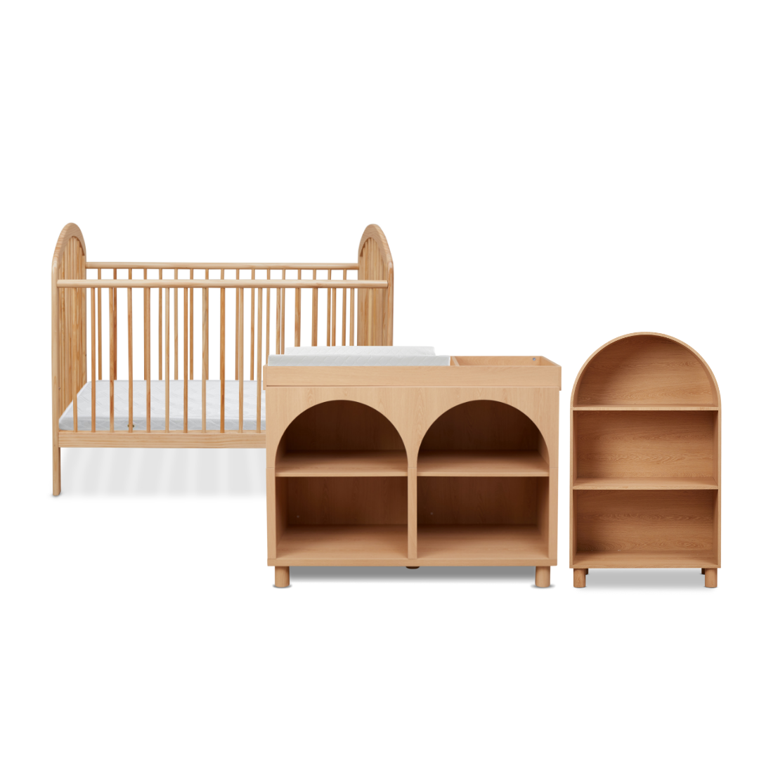 Archie 5-Piece Nursery Furniture Set - Crib, Dresser, Changing Table & More for Baby's Room | Modern & Safe Nursery Decor for Newborns & Toddlers