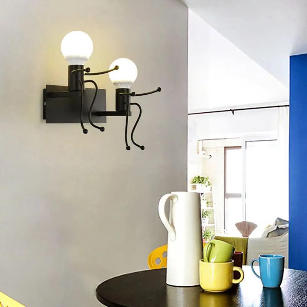 Modern Wall Lights for Kids Room - Creative Little Man Design, LED Night Light for Bedroom, Nursery, Playroom - Perfect for Bedtime & Decor