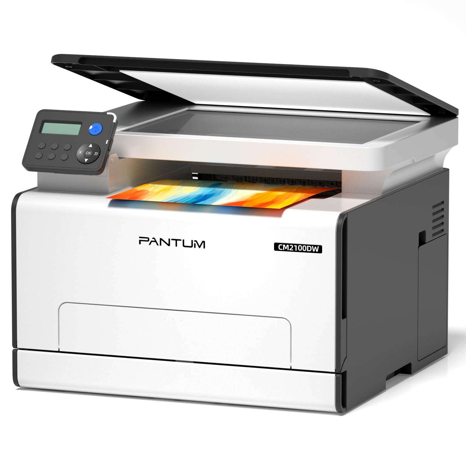 PANTUM CM2100DW Wireless Color Laser Printer with Auto Duplex Printing - All-in-One Print, Copy, Scan - 20 PPM, WiFi/USB/Ethernet Connectivity - Compact & Lightweight A4 Printer for Home Office & Small Business | Perfect for Document Printing, School Projects & Remote Work