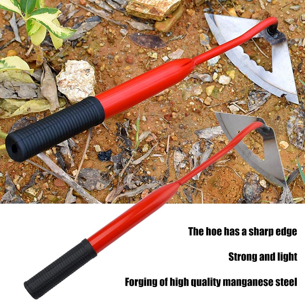 Shiker Gardening Hand Tools Set - Heavy Duty Steel Hoe, Shovel & Weed Puller with Ergonomic Rubber Handle for Weeding, Loosening Soil | Durable Outdoor Garden Tools for Planting, Landscaping & Yard Work