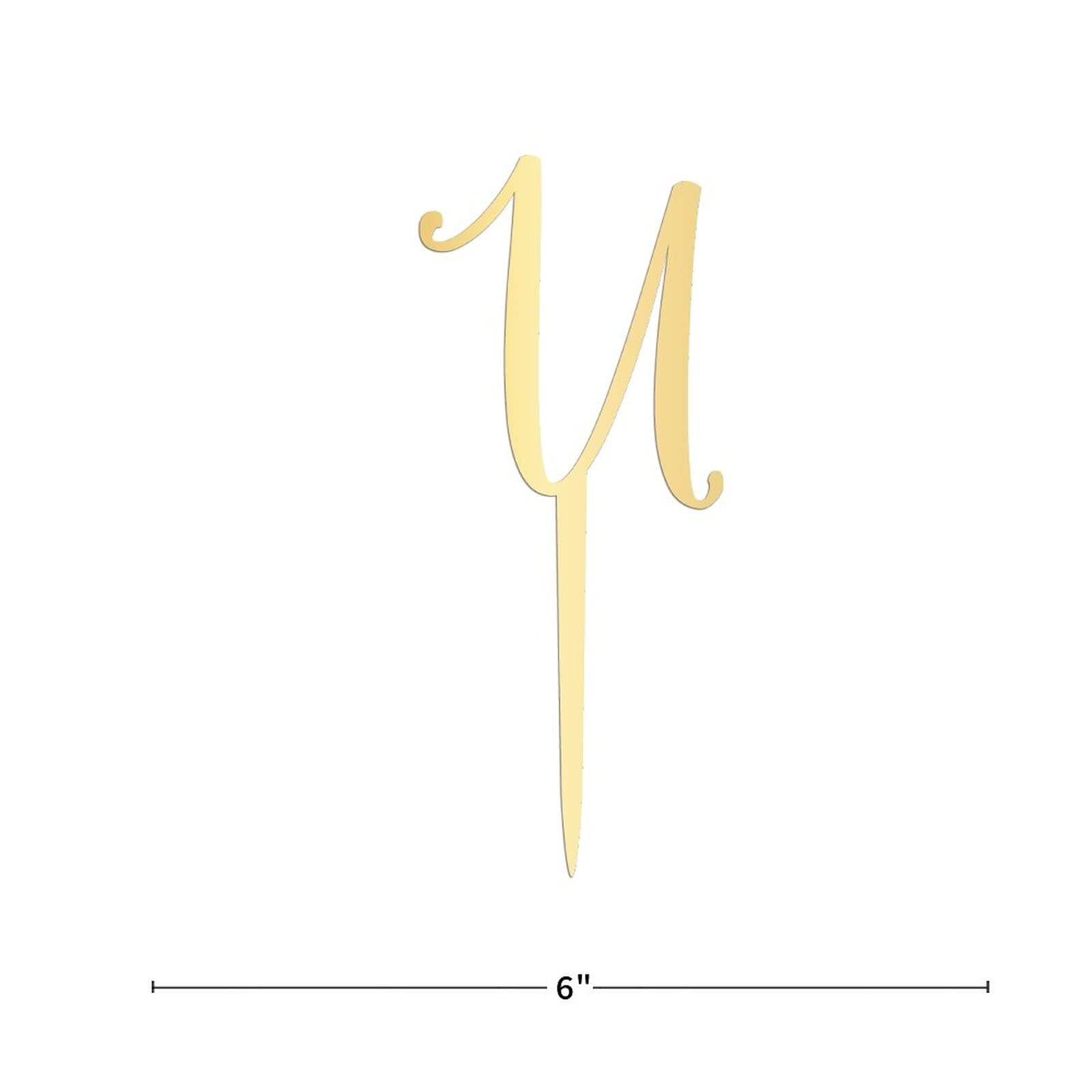 Gold Glitter Letter U Cake Topper - Personalized Acrylic Initial Cake Decor for Birthday Parties & Rustic Weddings | Perfect for Anniversary, Baby Shower, and Celebration Cakes