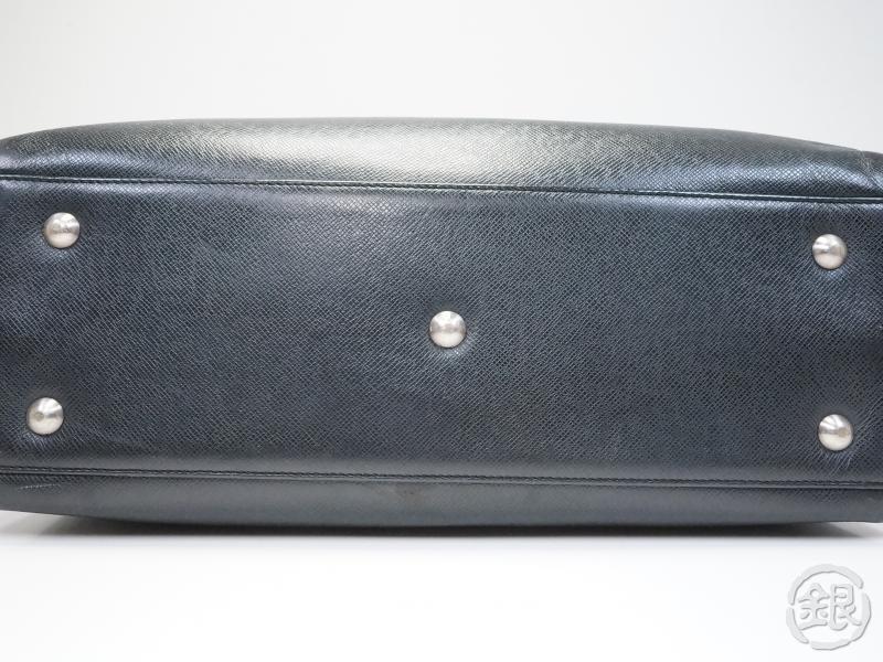 Authentic Pre-Owned Louis Vuitton Taiga Ardoise Black Nevski Compartment Briefcase Bag M30872 161560 - Luxury Vintage Business Bag for Office & Travel