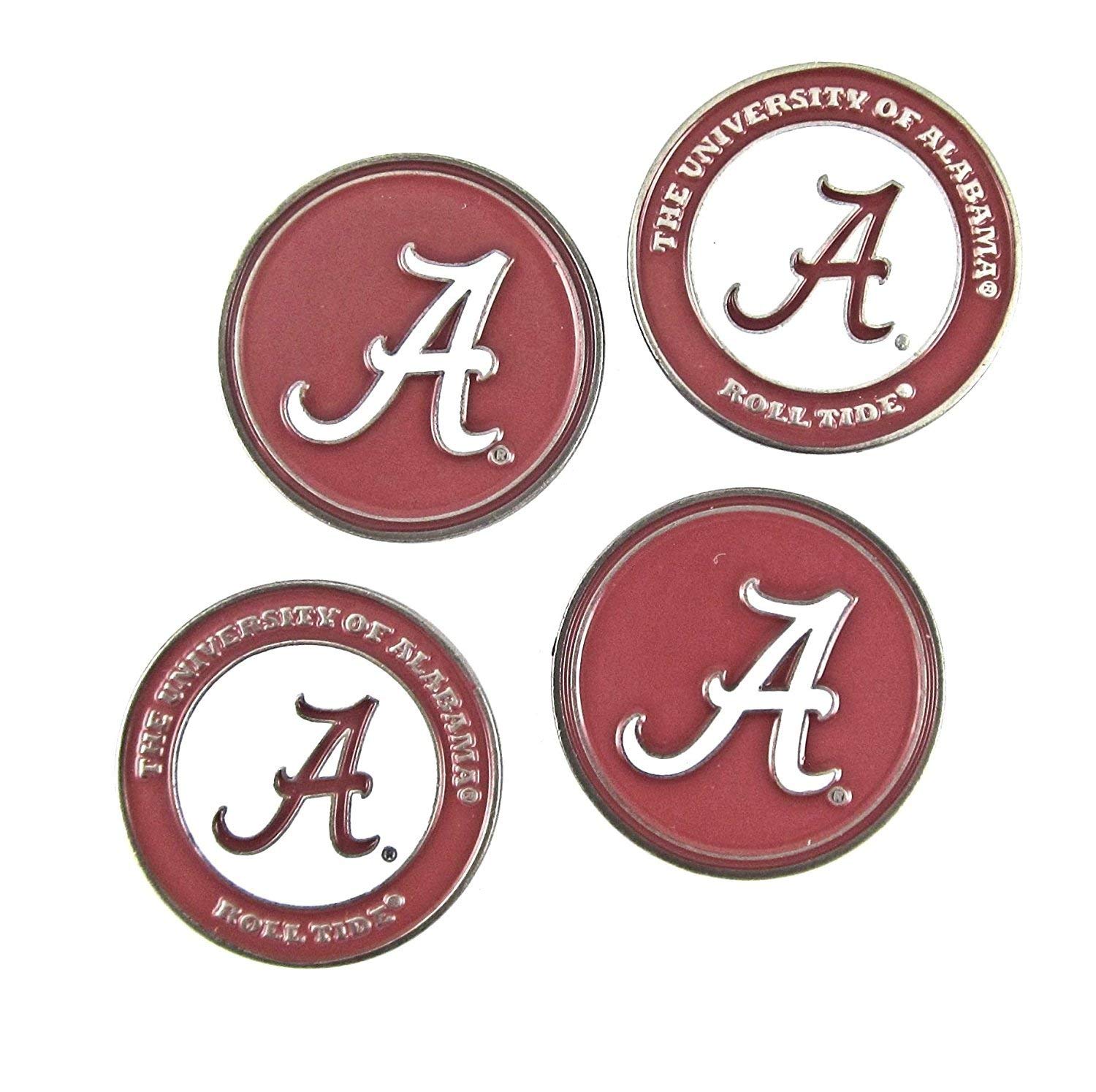 Alabama Crimson Tide Golf Ball Markers 4-Pack - NCAA Team Logo Ball Position Markers for Golf Enthusiasts - Perfect for Game Day, Tournaments & Collectors