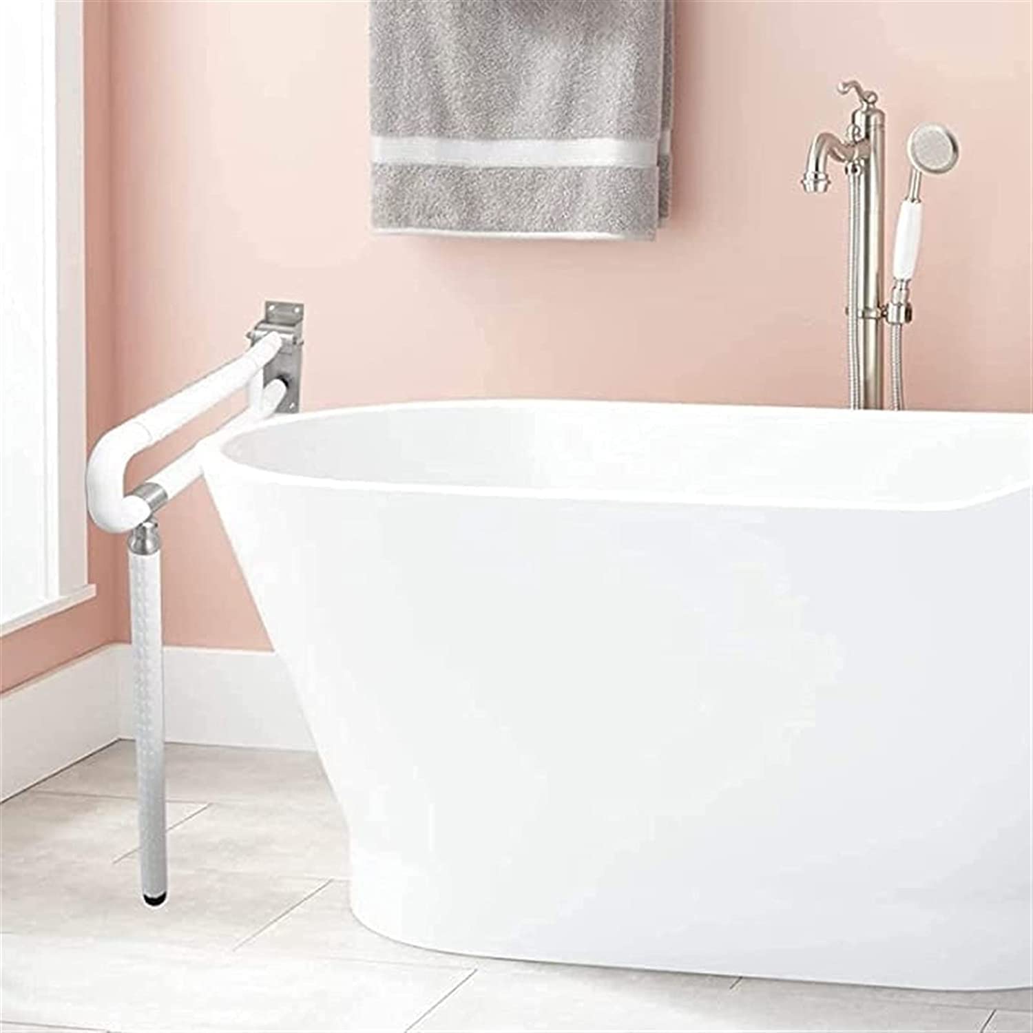 Stainless Steel Bathroom Safety Grab Bar - Non-Slip Shower Handrail & Towel Rack for Elderly & Disabled - ADA Compliant Toilet Support Handle for Bathroom, Shower, and Wet Room Safety