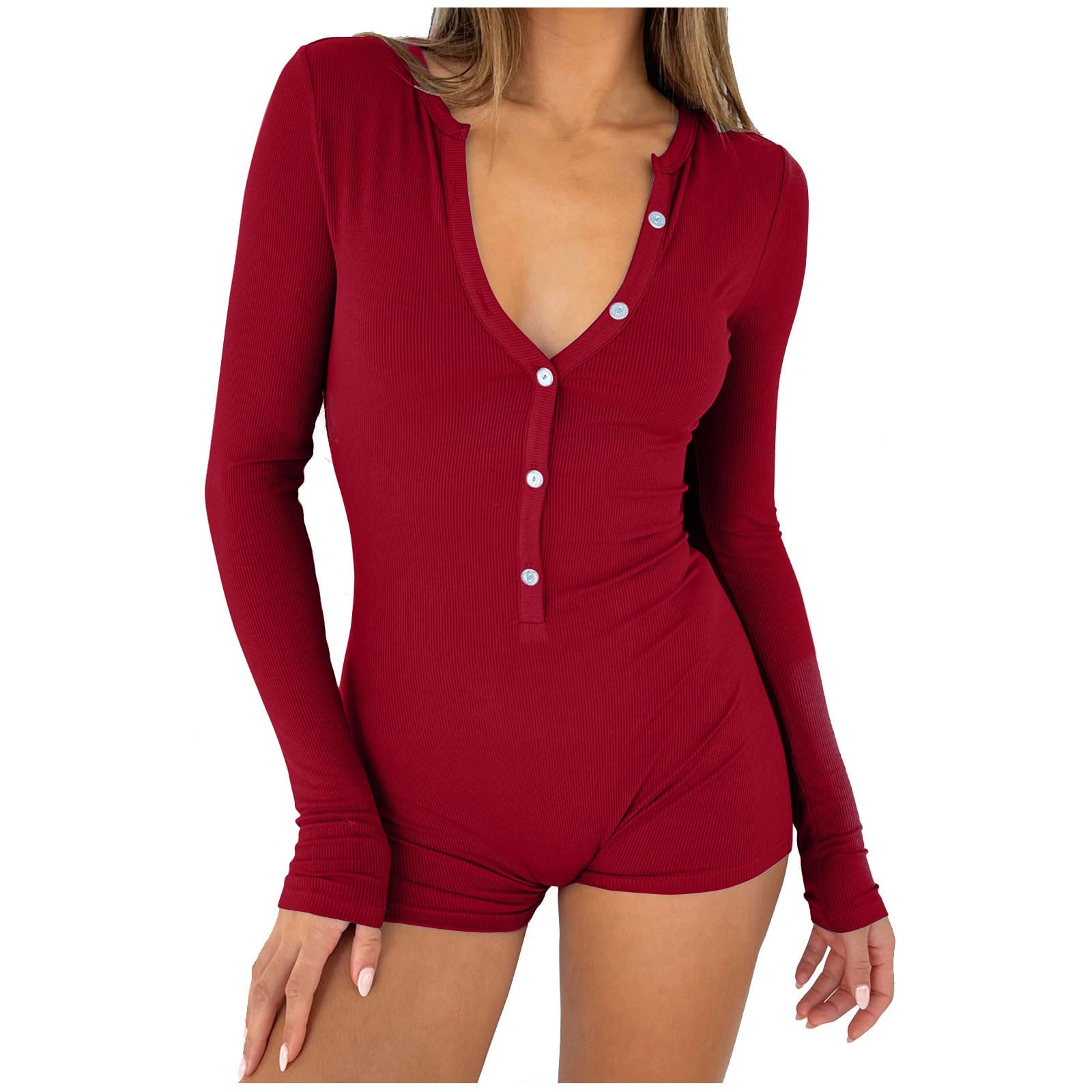 Women's Tummy Control Bodysuit - Long Sleeve Zipper Jumpsuit & Basic Top | Slimming Outfit for Work, Date Night & Everyday Wear