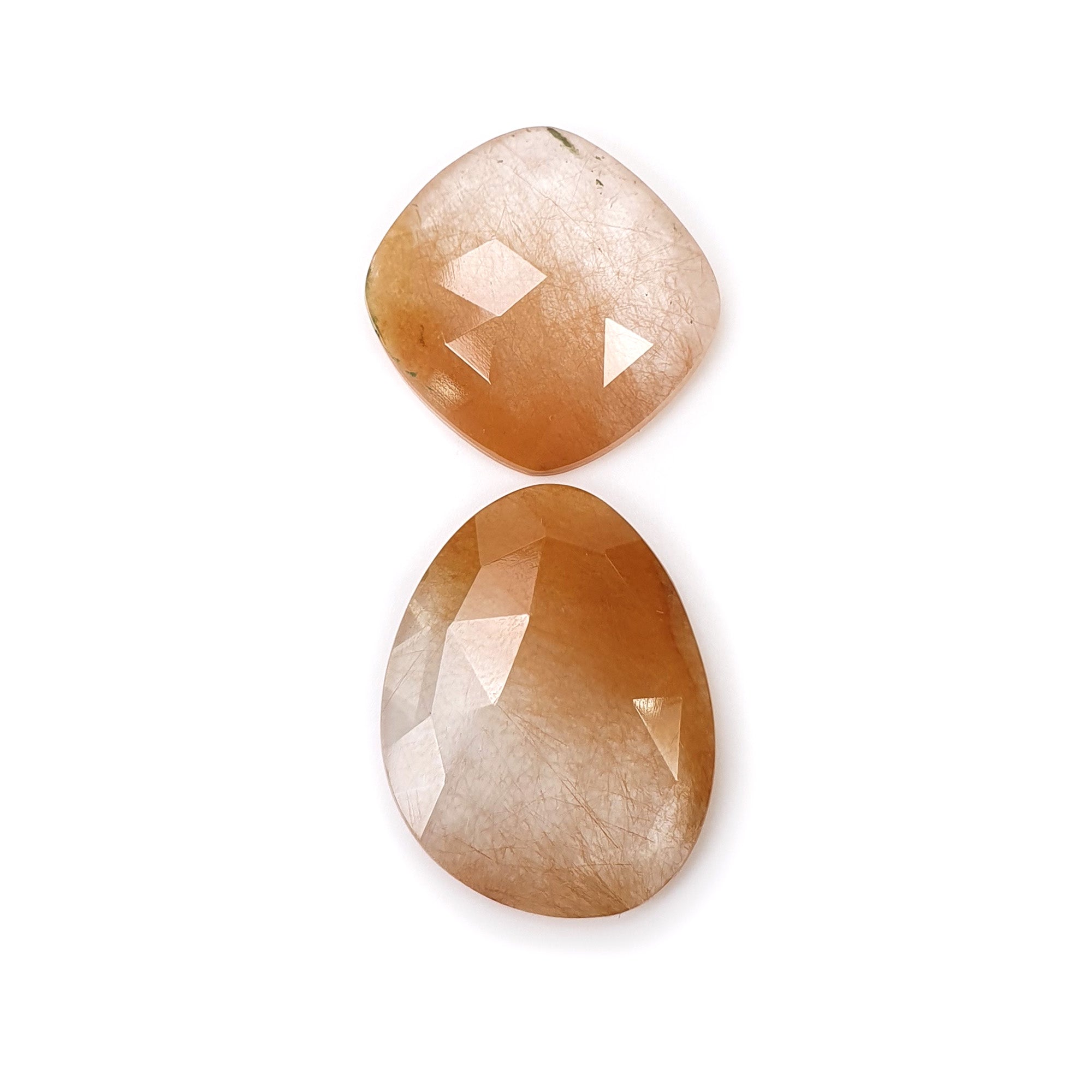 Natural Brown Rutile Quartz Gemstone - 20.60cts Untreated Rose Cut Cushion (22x17mm) | Healing Crystal Jewelry Making, Meditation & Energy Work | With Video