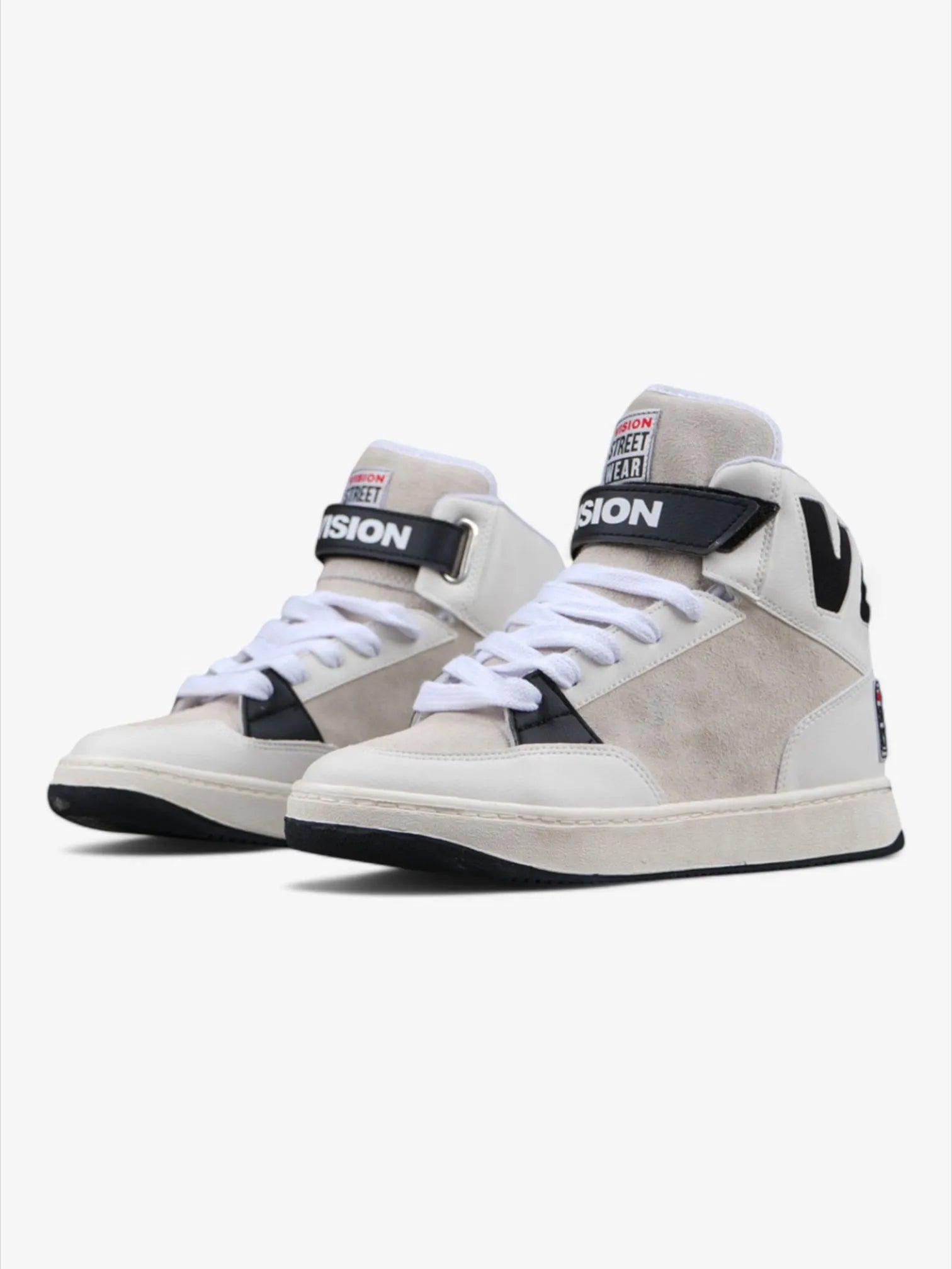 Vision Street Wear MC1400 Skate Shoes - Raw Black High Top Sneakers for Men | Durable & Comfortable for Skateboarding, Streetwear Fashion & Casual Wear