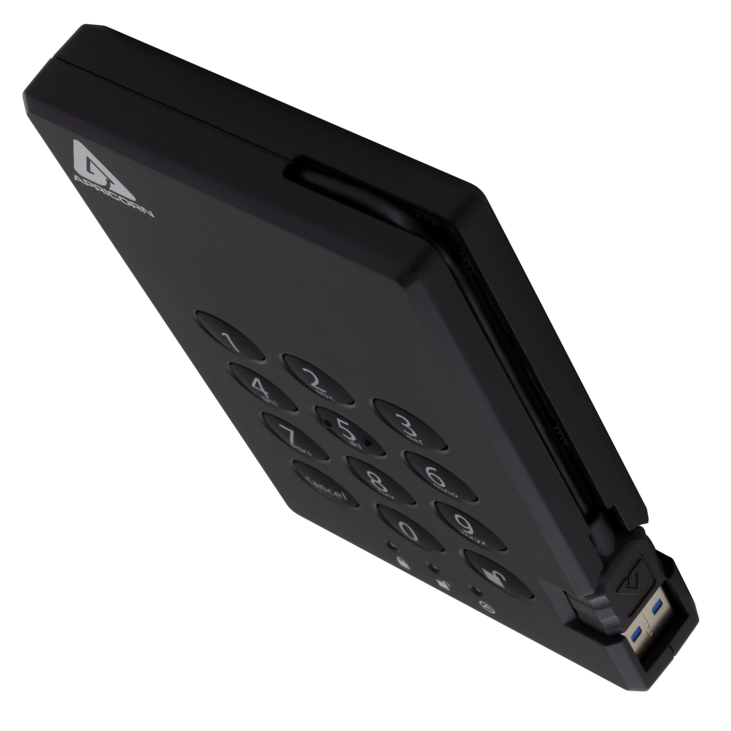 Apricorn 512GB Aegis Padlock USB 3.0 Encrypted External SSD - 256-Bit AES Hardware Encryption, Portable Secure Storage Drive (A25-3PL256-S512) - Perfect for Business Data Protection, Financial Records & Sensitive File Backup