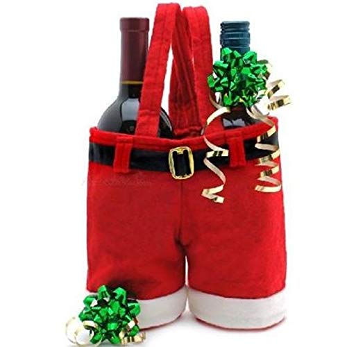 WHZ Santa Claus Suspenders - Festive Christmas Pants Candy Bottle Gift Bag Decorations for Holiday Parties & Home Decor
