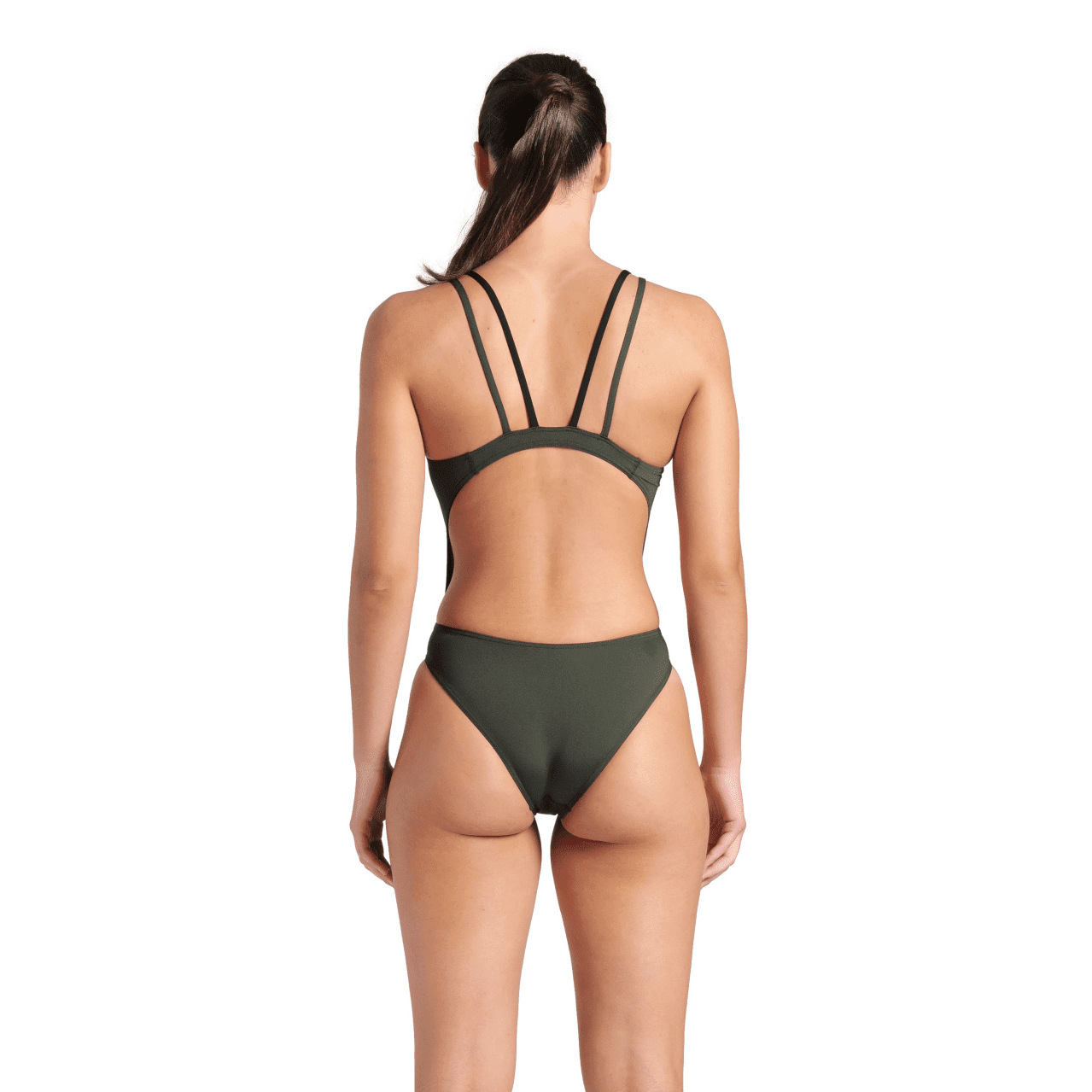 Arena Women's Team Tech Back Swimsuit - Dark Sage | Competition & Training Swimwear for Professional & Recreational Swimming