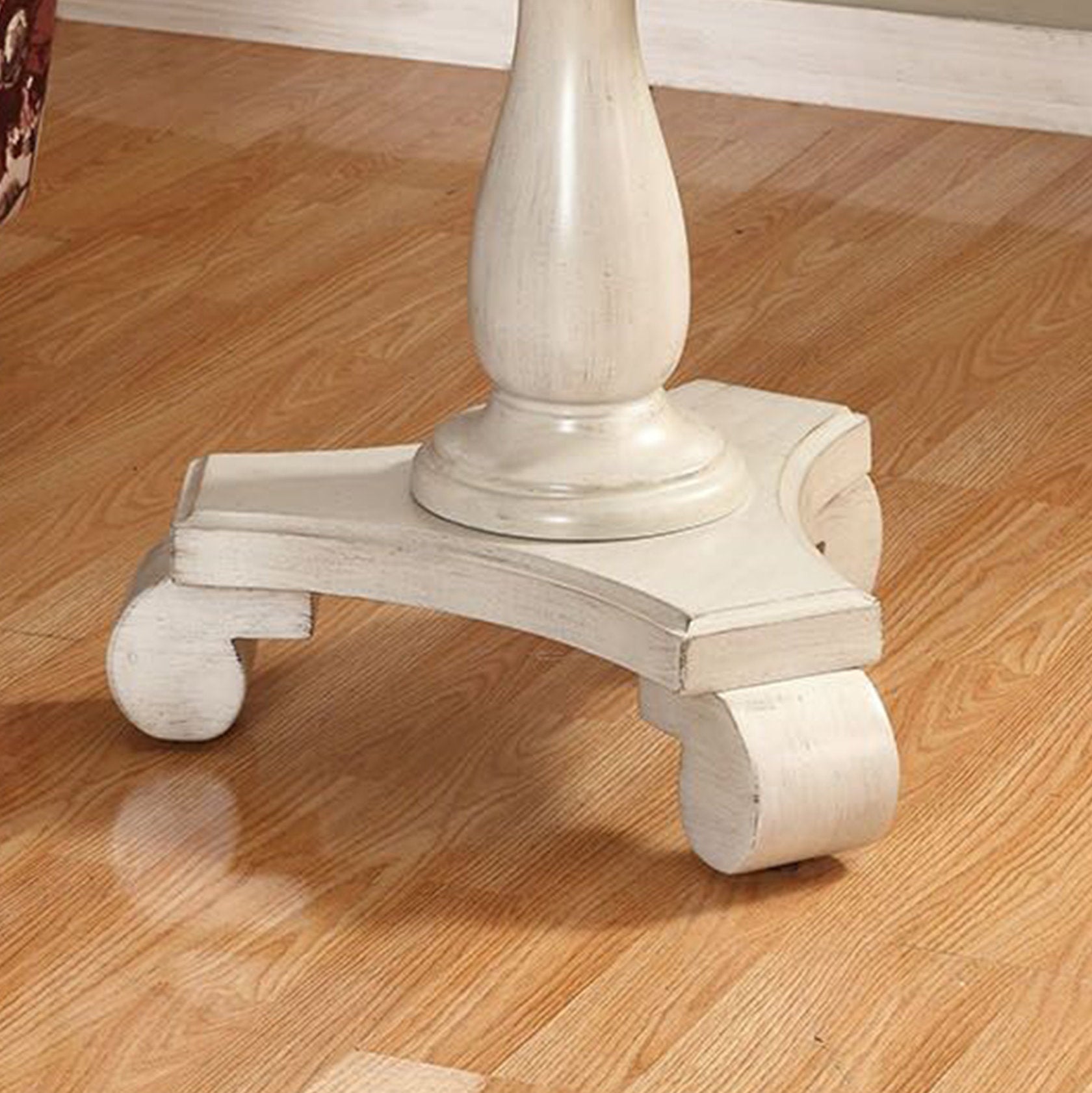 Roundhill Furniture Rene Round Wood Pedestal Side Table - Natural Wood Accent Table for Living Room, Bedroom & Patio - Perfect End Table for Coffee, Books & Decor