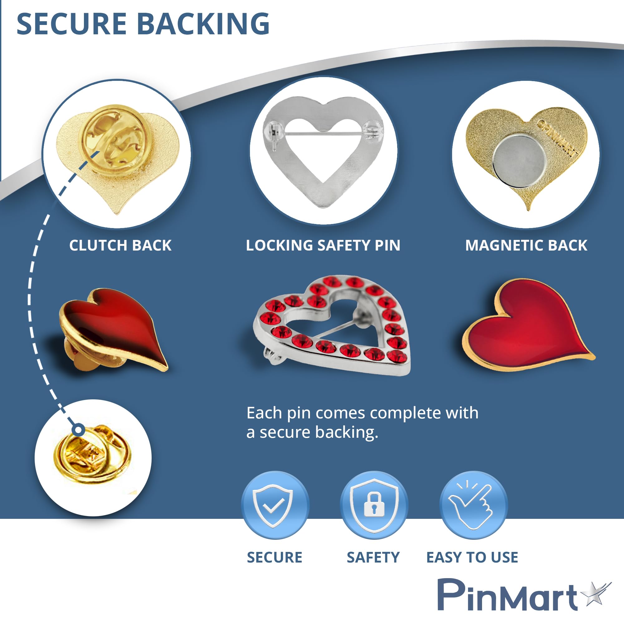 PinMart’s Enamel Lapel Pins - Heart Shaped Love Pins for Valentine's Day Gifts & Party Favors | Bulk Sizing Available | Perfect for Valentine Cards, Classroom Gifts & Romantic Surprises