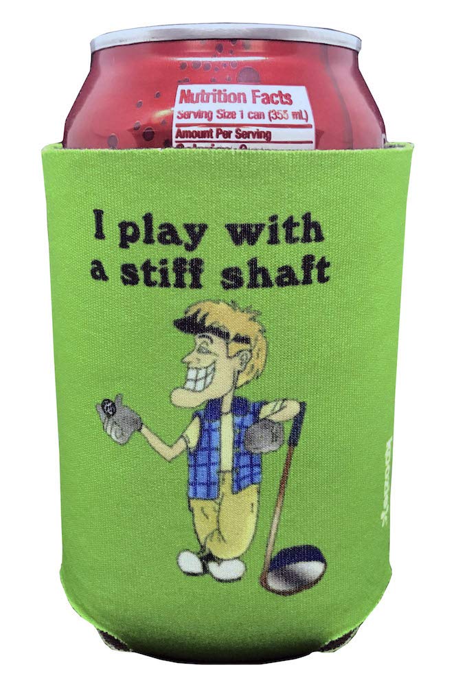 Funny Golf Towel with Stiff Shaft Design - Poker Chip & Can Cooler Set | Perfect for Golf Courses, Driving Ranges & Tailgating Parties