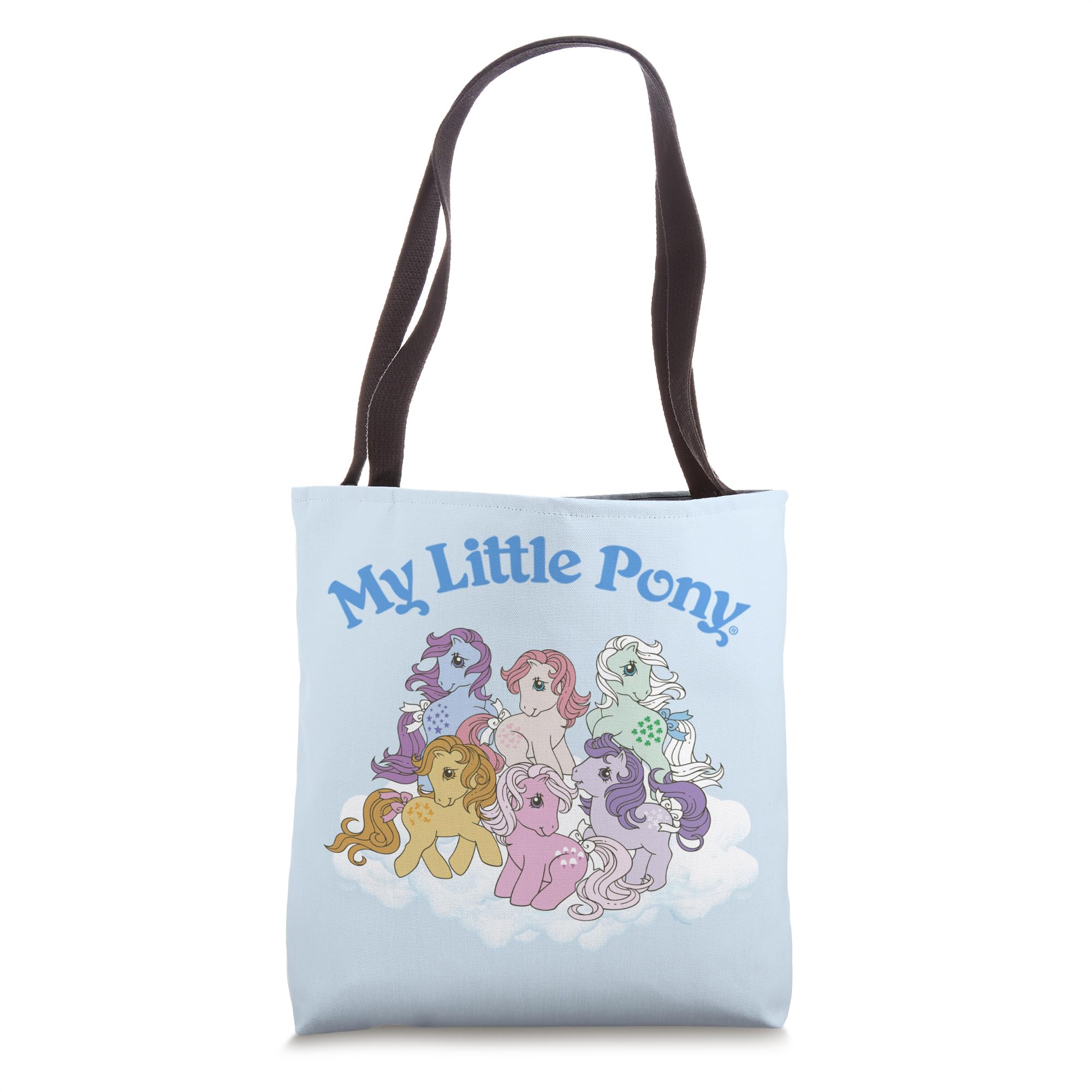 My Little Pony Clouds Group Shot Tote Bag - Cute Cartoon Pony Design Reusable Shopping Bag for School, Work & Groceries