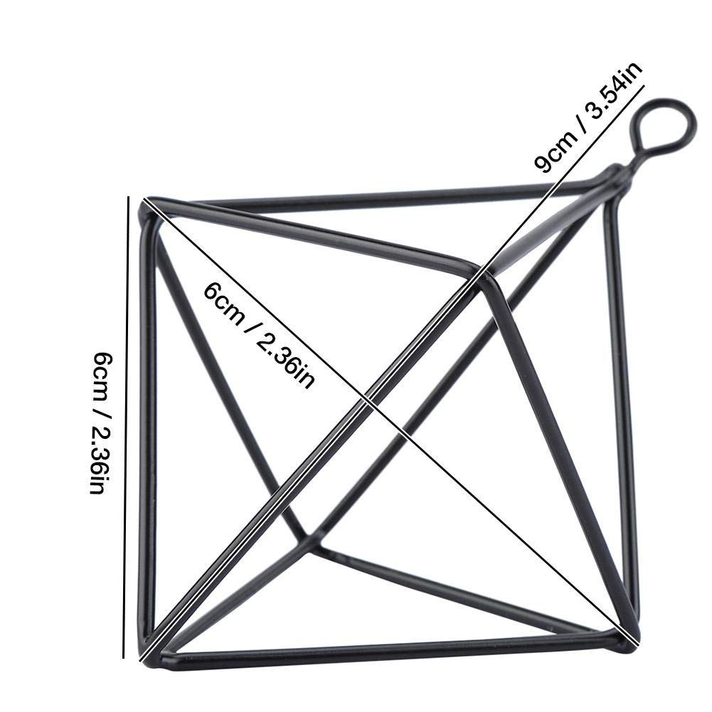 Geometric Air Plant Holders - Modern Hanging Stand for Tillandsia, Bromeliads & Succulents | Stylish Home Decor for Living Room, Office & Gifts (Black)