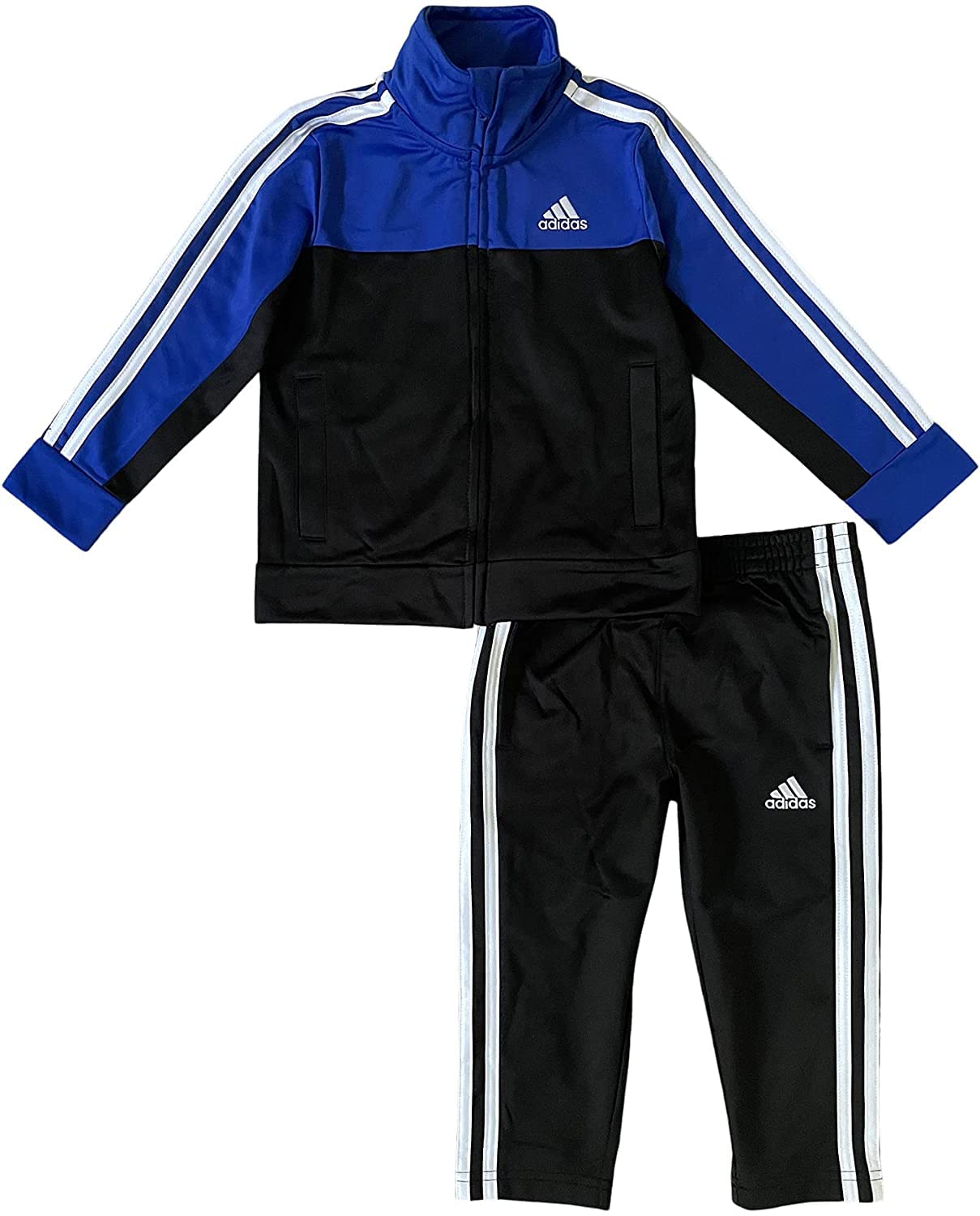 Adidas Boys' Tricot Jacket and Pants Set - 4T Blue/Black - Comfortable Athletic Outfit for Kids - Perfect for School, Sports & Outdoor Play