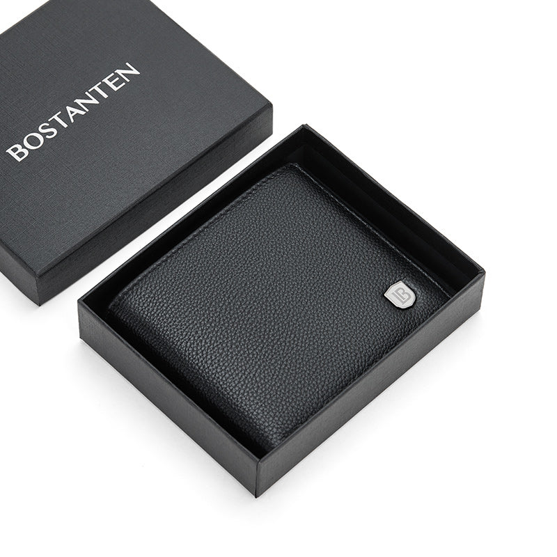 BOSTANTEN Classic Genuine Leather Wallet for Men - Slim RFID Blocking Bifold Wallet with Money Clip - Perfect for Everyday Carry, Travel & Business
