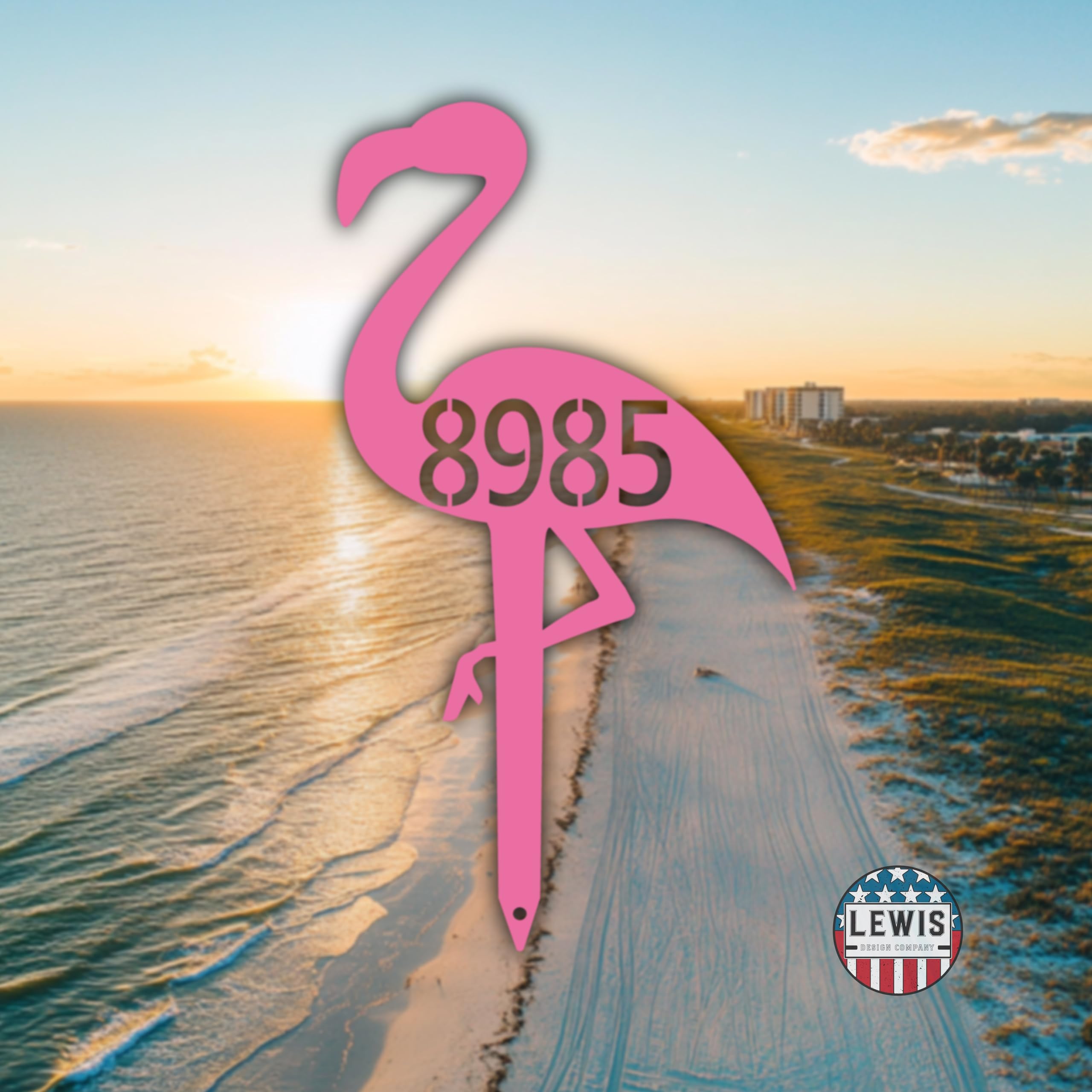 Custom Flamingo Address Sign - 27