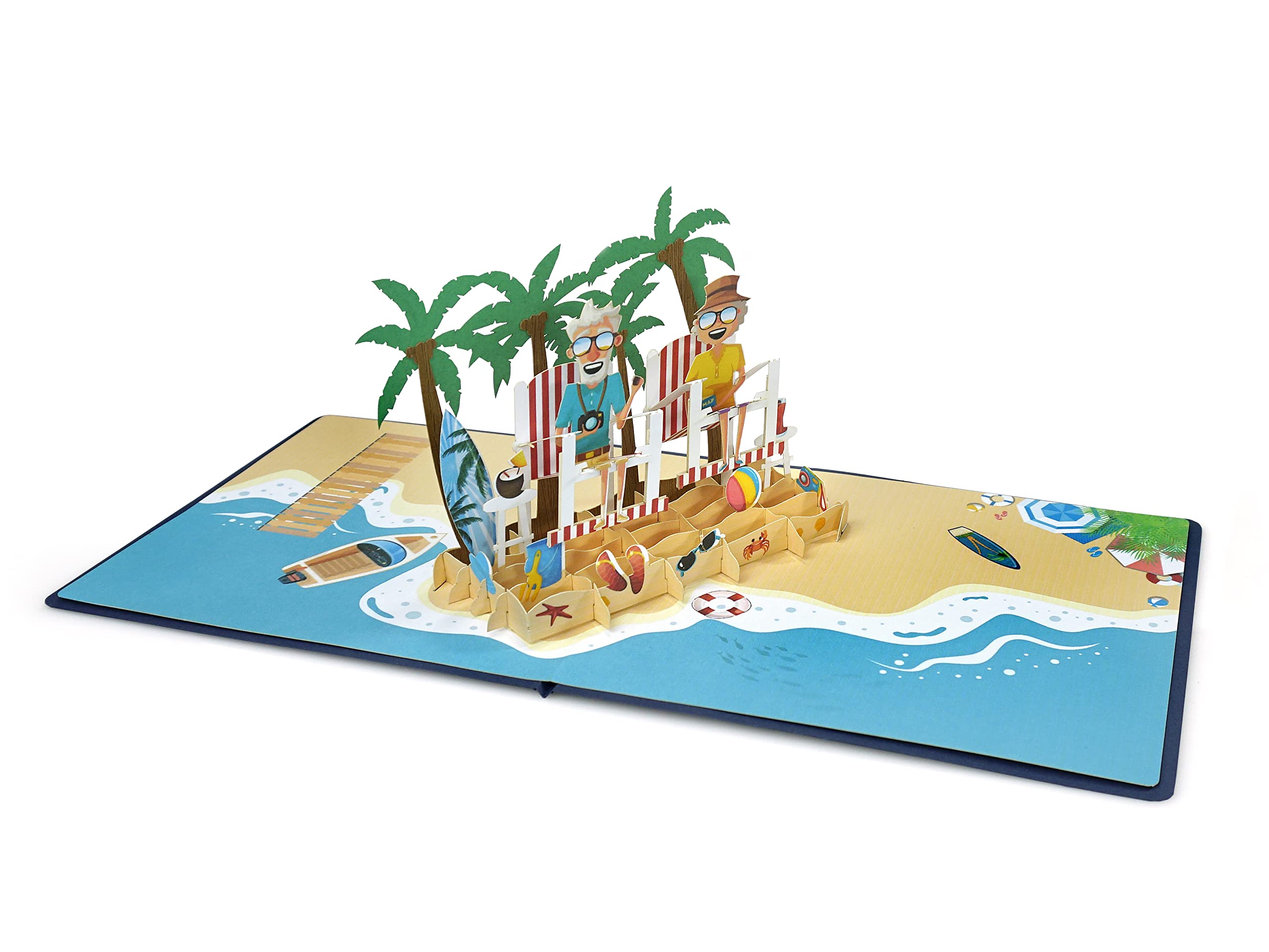 3D Pop-Up Anniversary Card - Beach Couple Design for Birthday, Retirement & Special Occasions | Perfect Romantic Greeting Card for Couples, Beach Lovers & Memorable Celebrations