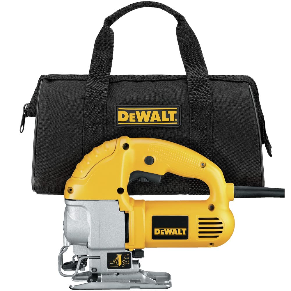 DEWALT 5.5-Amp Corded Top Handle Jigsaw Power Tool (DW317K) - Heavy Duty Wood & Metal Cutting for DIY Projects, Home Improvement & Professional Construction Work