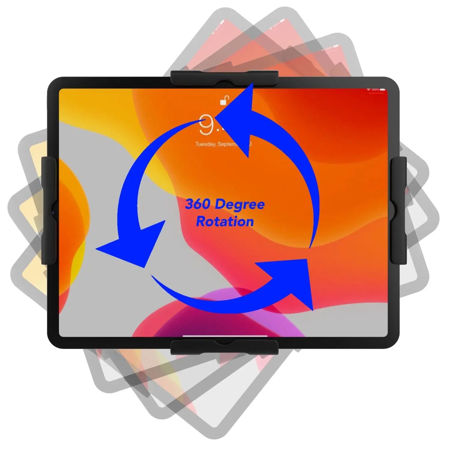 Universal VESA Mount Tablet Holder - Adjustable Stand for iPad, Samsung, Fire HD - Perfect for Home, Office & Kitchen Use