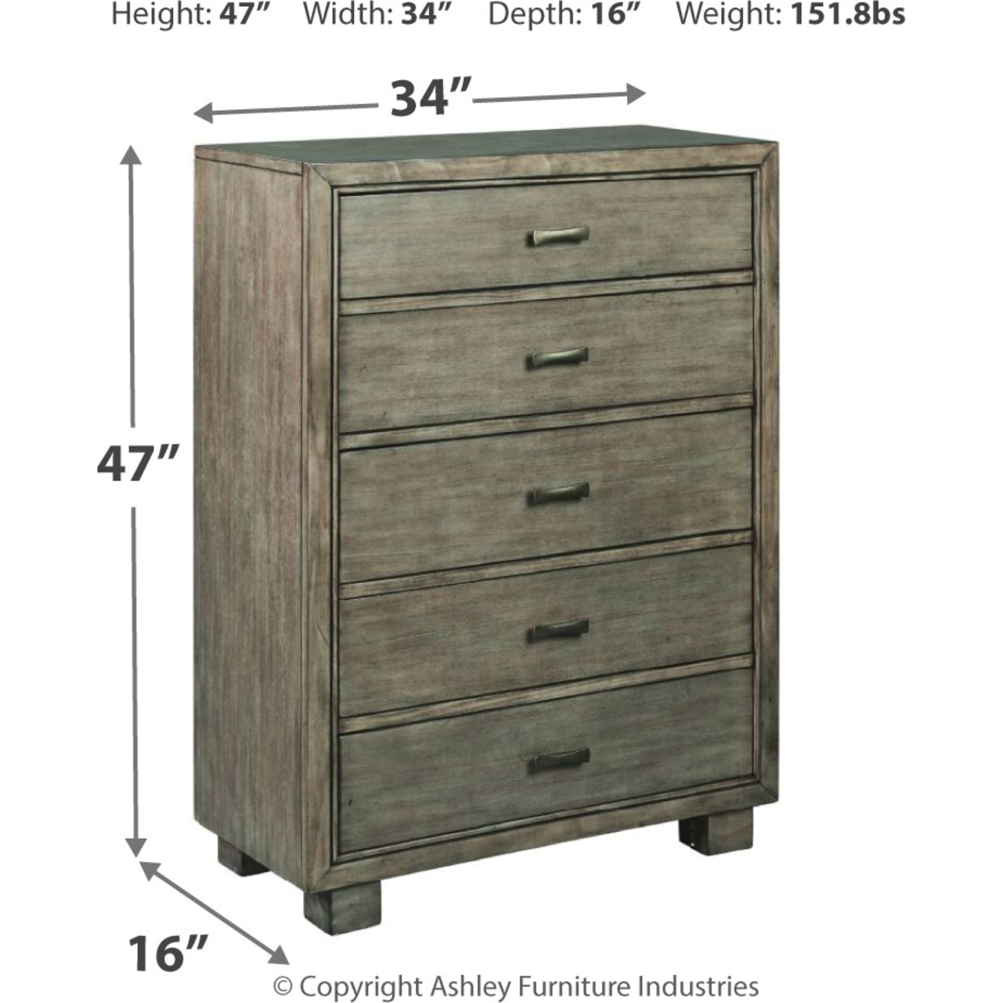 Arnett Gray Chest - Stylish Storage Solution for Bedroom, Living Room & Office Organization