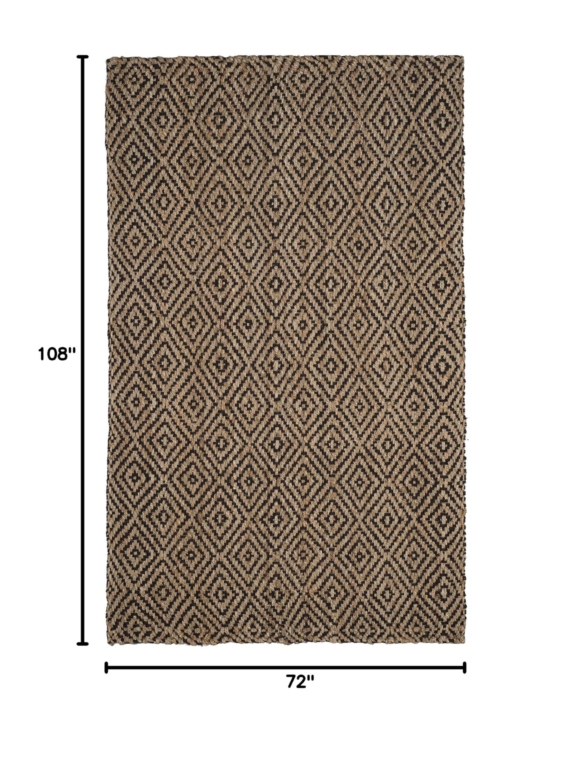 SAFAVIEH Handmade Jute Area Rug 6' x 9' - Natural & Black, Eco-Friendly Natural Fiber Rug for High Traffic Areas, Perfect for Living Room, Bedroom & Office Decor (NF181C)