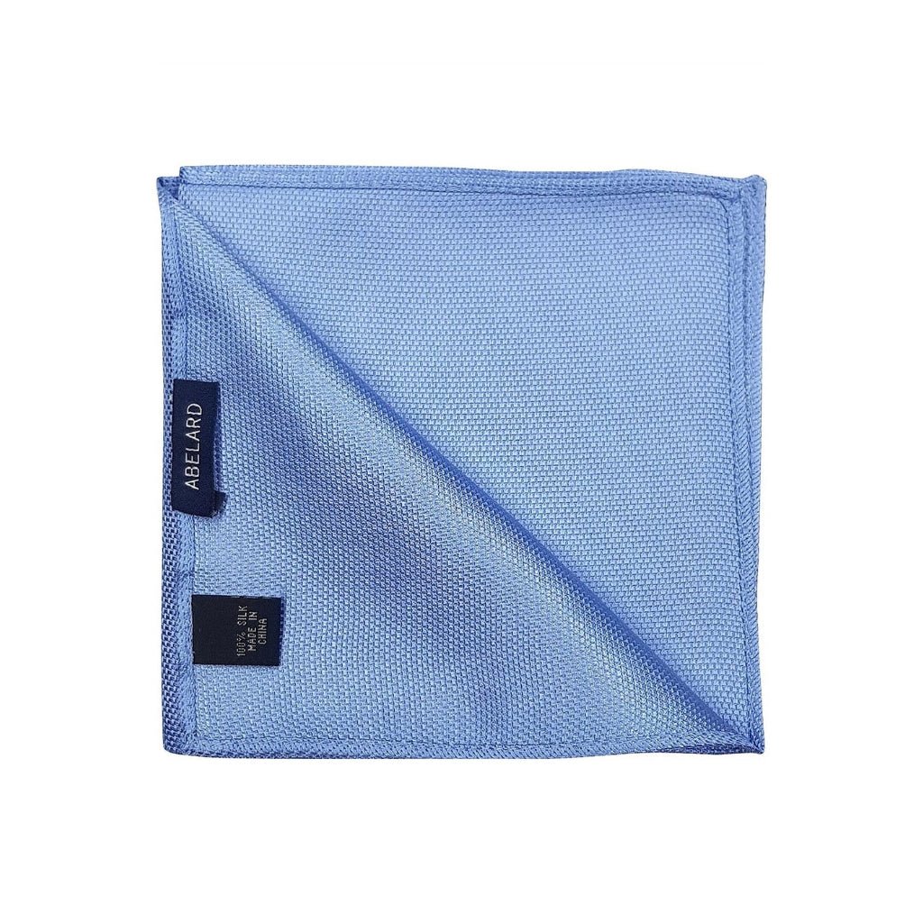 ABELARD Textured Blue Pocket Square for Men - Elegant Silk Handkerchief for Weddings, Suits & Formal Events