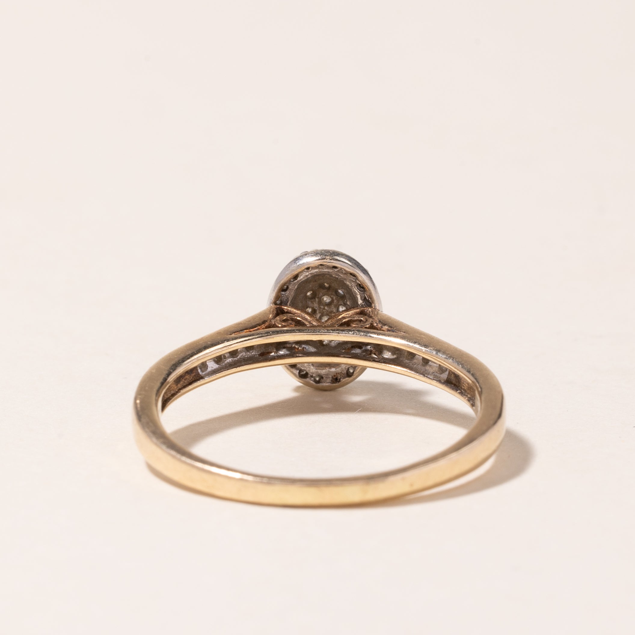 10K Yellow Gold Diamond Cluster Ring for Women | 0.34ctw Round Cut Natural Diamonds | Size 9.25 | Elegant Wedding, Anniversary or Gift Jewelry for Her
