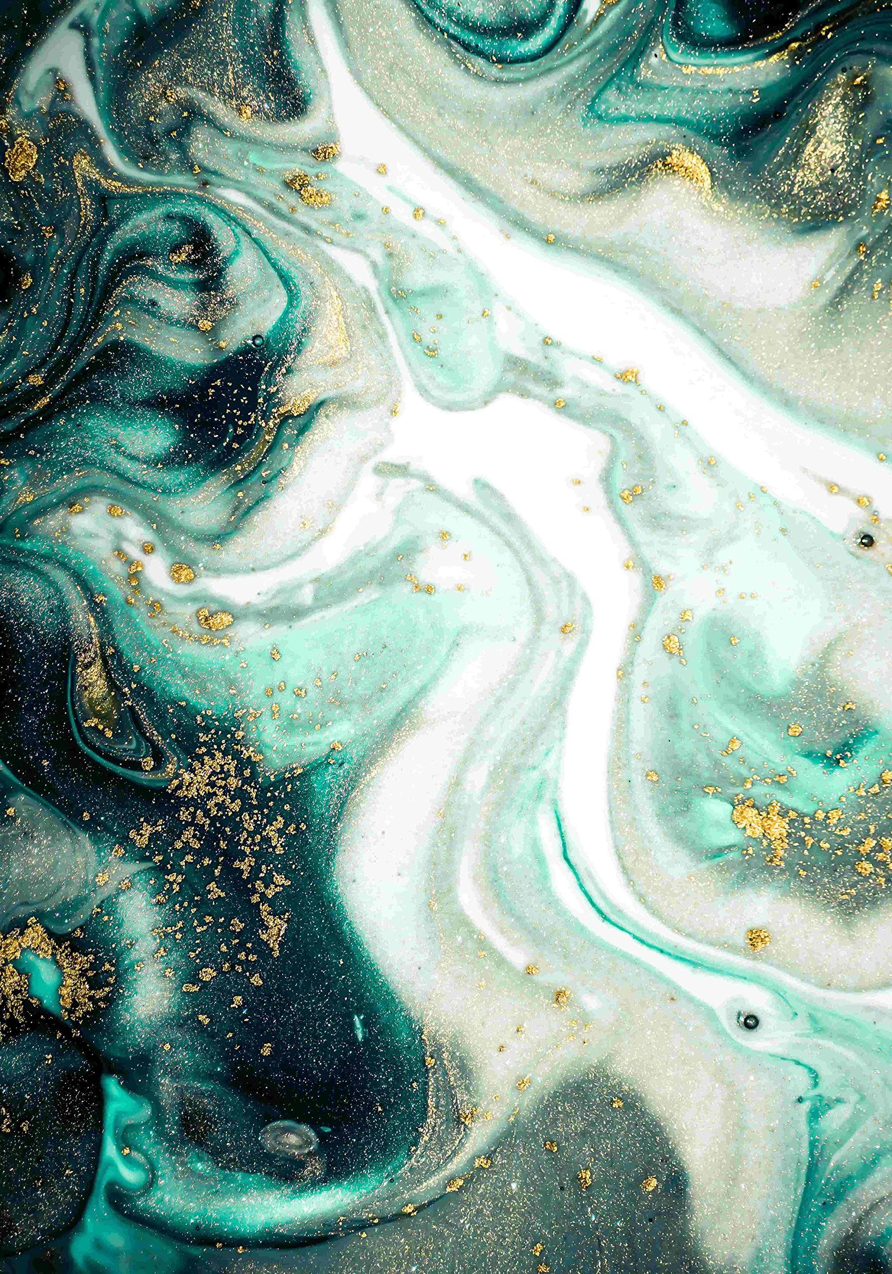 Green White Liquid Abstract Area Rug 7x10 - Modern Aesthetic Washable Soft Carpet for Living Room, Bedroom, Dining Room | Coastal Ocean Waves Design | Perfect for Home Office & Floor Runner Decor