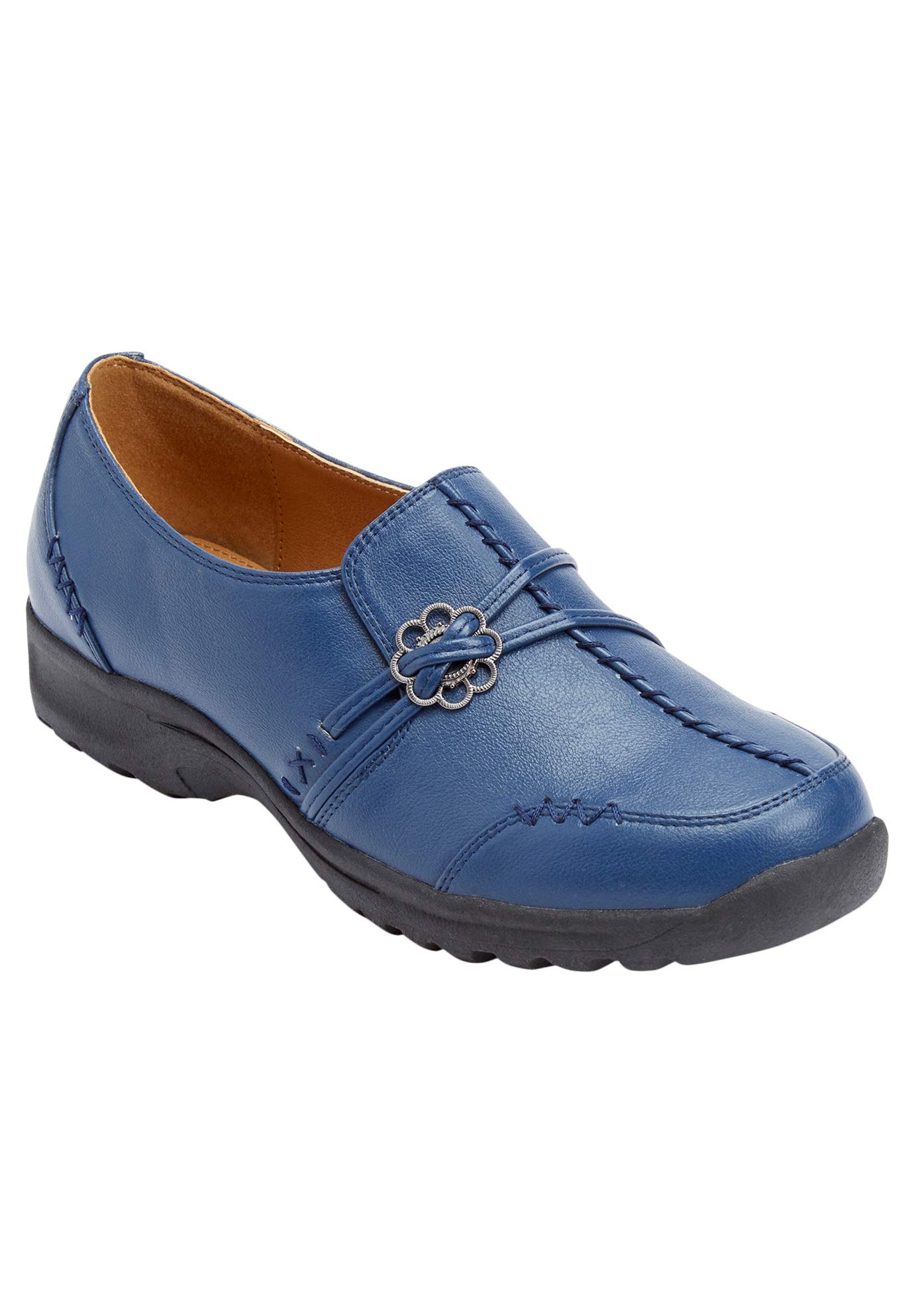 Comfortview Women's Wide Width Slip-On Loafers - The Natalia Flat Shoes for Work, Travel & Casual Wear