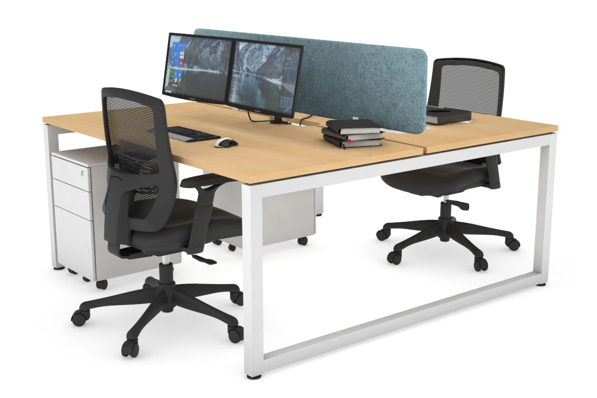 Quadro Loop Legs 2 Person Office Workstation - 1600L x 800W with Cable Management - Modern Shared Desk for Collaborative Workspaces & Home Offices