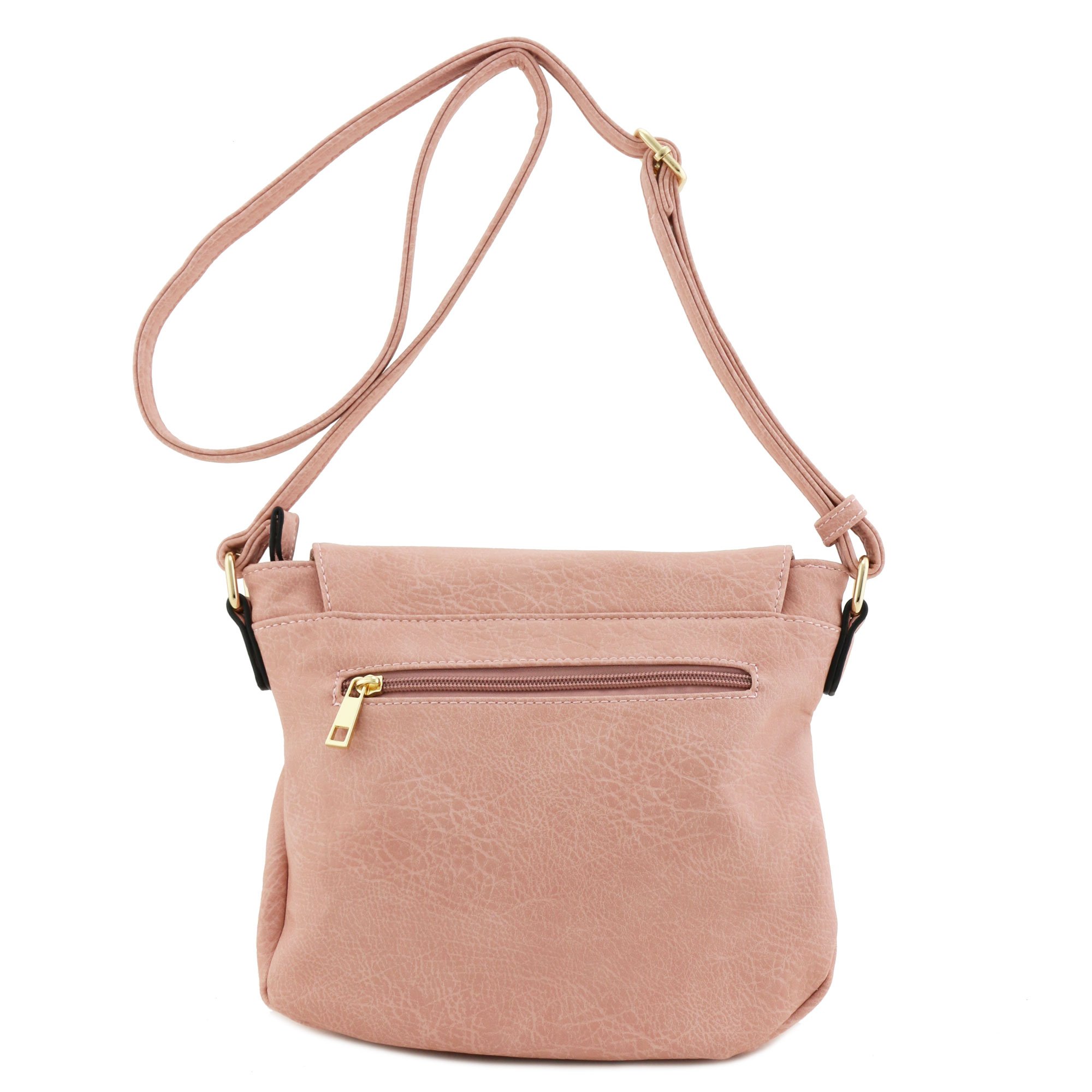 Stylish Tassel Accent Crossbody Bag with Flap Top - Dusty Pink for Women | Fashionable Shoulder Purse for Daily Use, Travel & Date Night