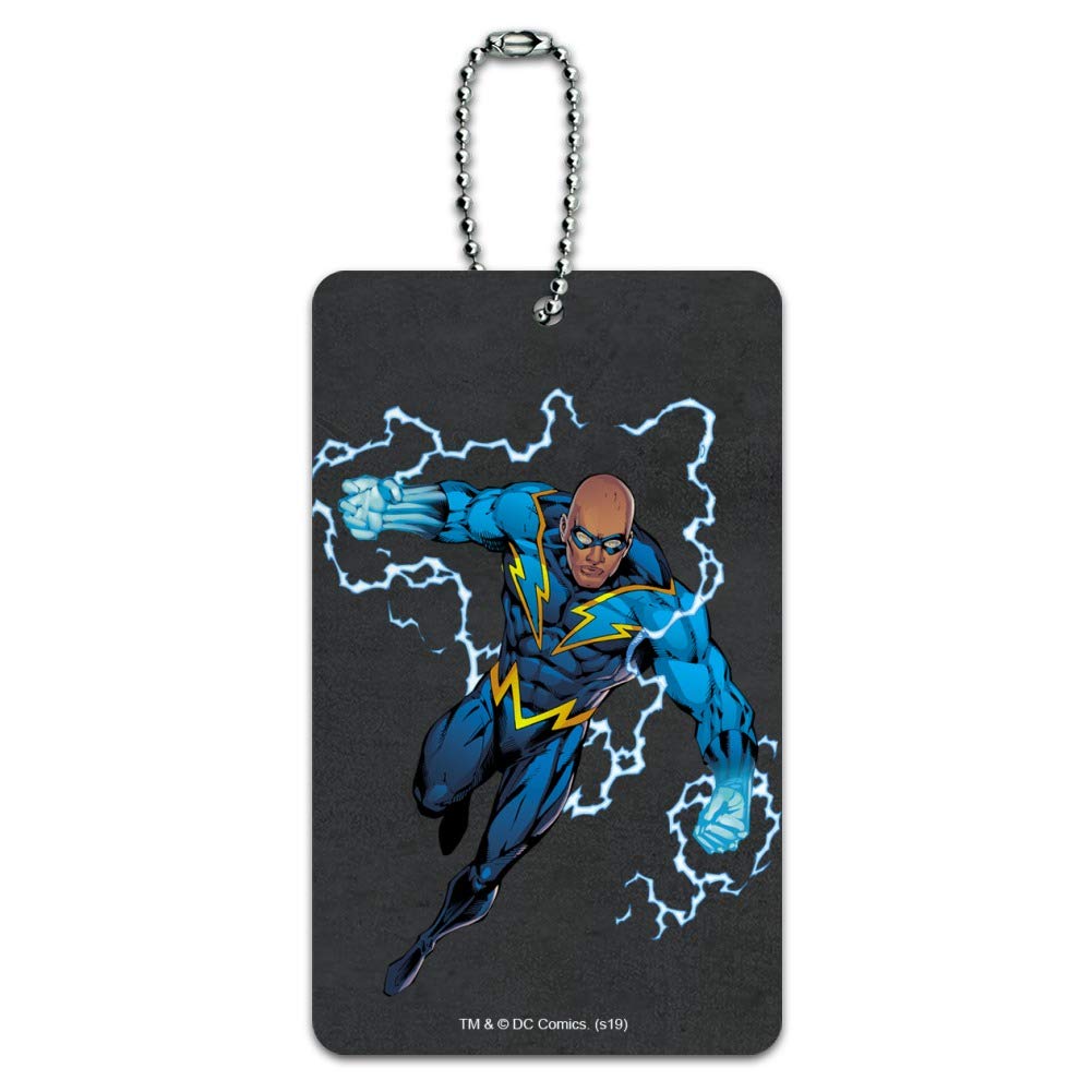 Justice League Black Lightning Character Luggage Tag - Durable Suitcase ID Card Holder for Travel - Perfect for Carry-On Bags, Backpacks & Suitcases (Superhero Gift for DC Fans)