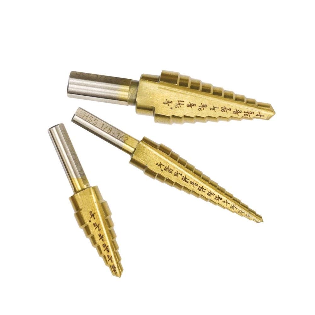 Titanium Coated HSS Step Drill Bit Set 1/8
