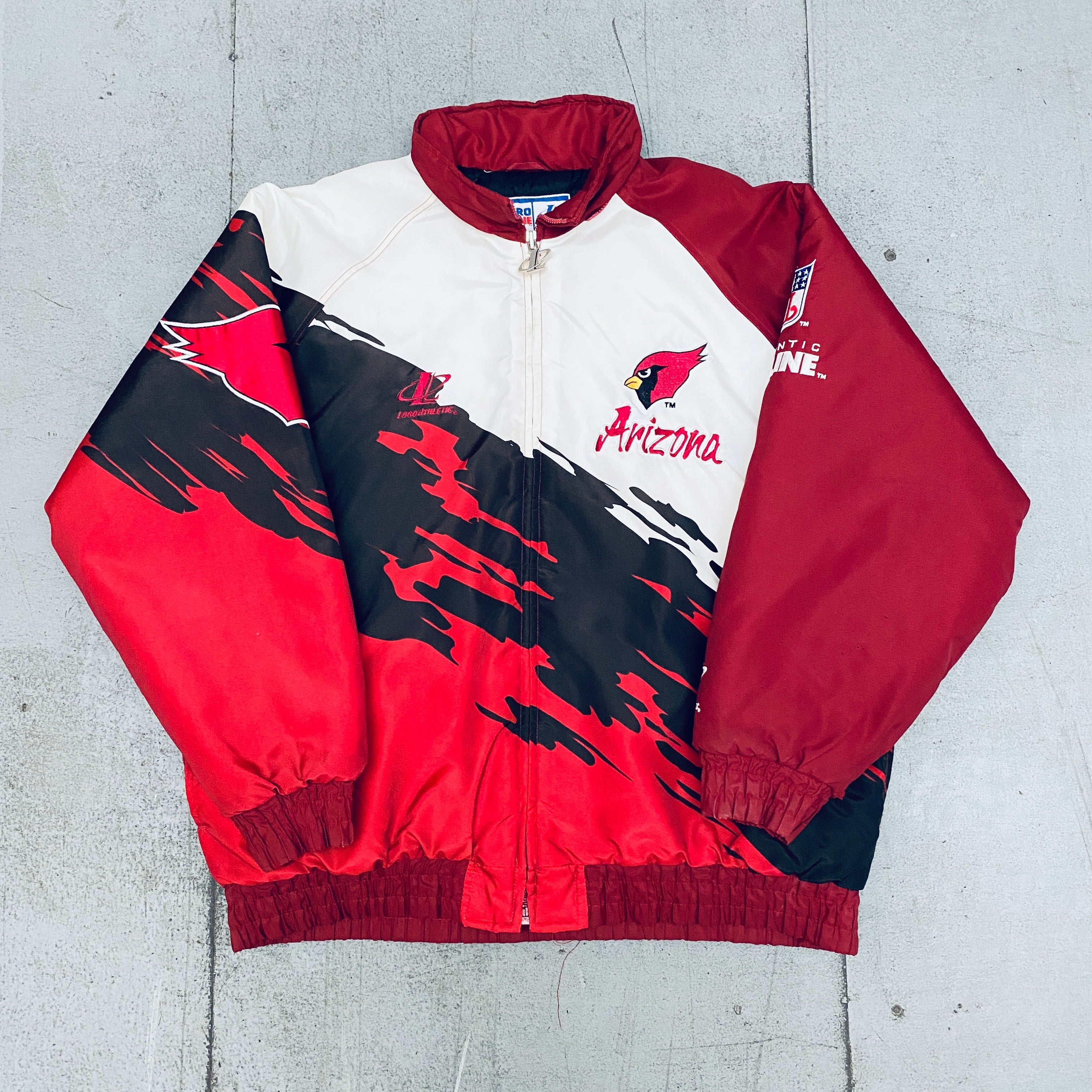 Arizona Cardinals 1990s Vintage Logo Full Zip Athletic Jacket - Proline NFL Football Hoodie for Men (XL) - Perfect for Game Day, Tailgating & Fan Apparel