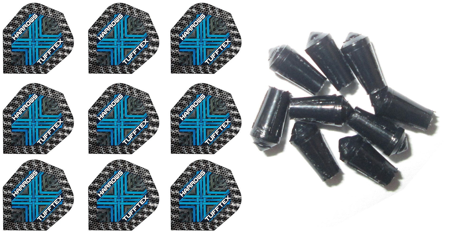 3 Sets of Harrows Standard Dart Flights with 3 Sets of Black Nylon Dart Flight Protectors - Durable Replacement Dart Accessories for Professional & Casual Play - Perfect for Bars, Tournaments & Home Practice