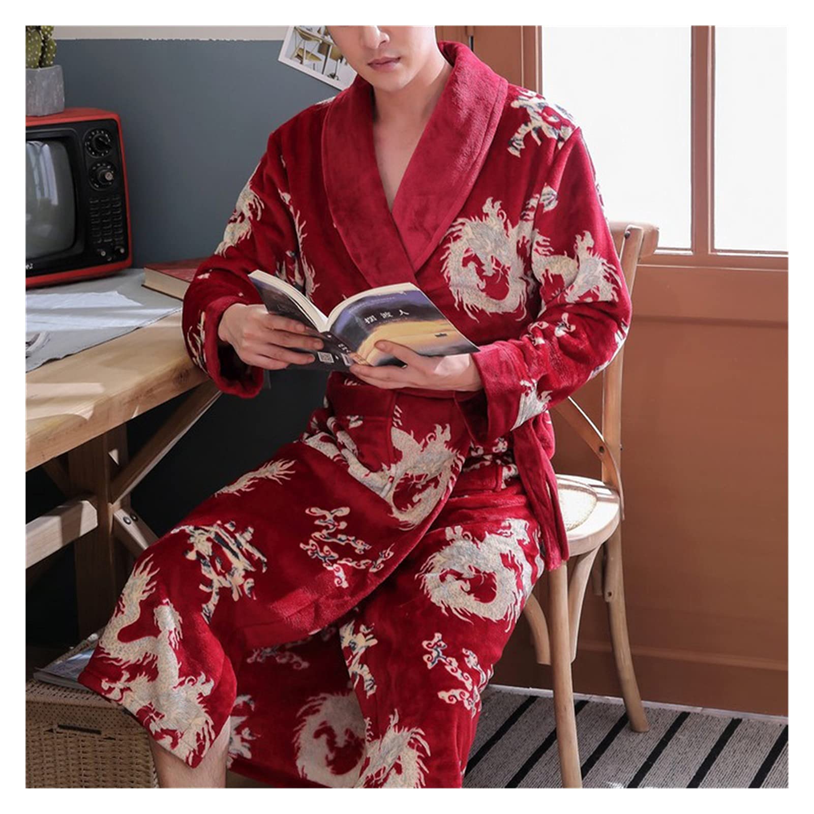Premium Flannel Bathrobe for Men & Women - Soft & Warm Winter Pajamas, Couples Matching Robes - XL Size (Men's Style) - Perfect for Spa, Lounging & Cozy Nights at Home