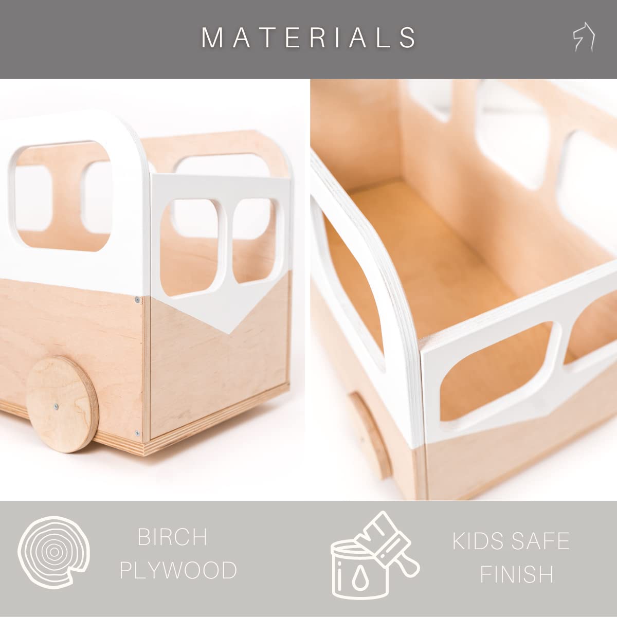 EWART WOODS Wooden Toy Box with Wheels - Kids Toy Storage Organizer, Nursery Bookshelf & Baby Room Bookcase - Perfect for Playroom, Bedroom, or Classroom Organization