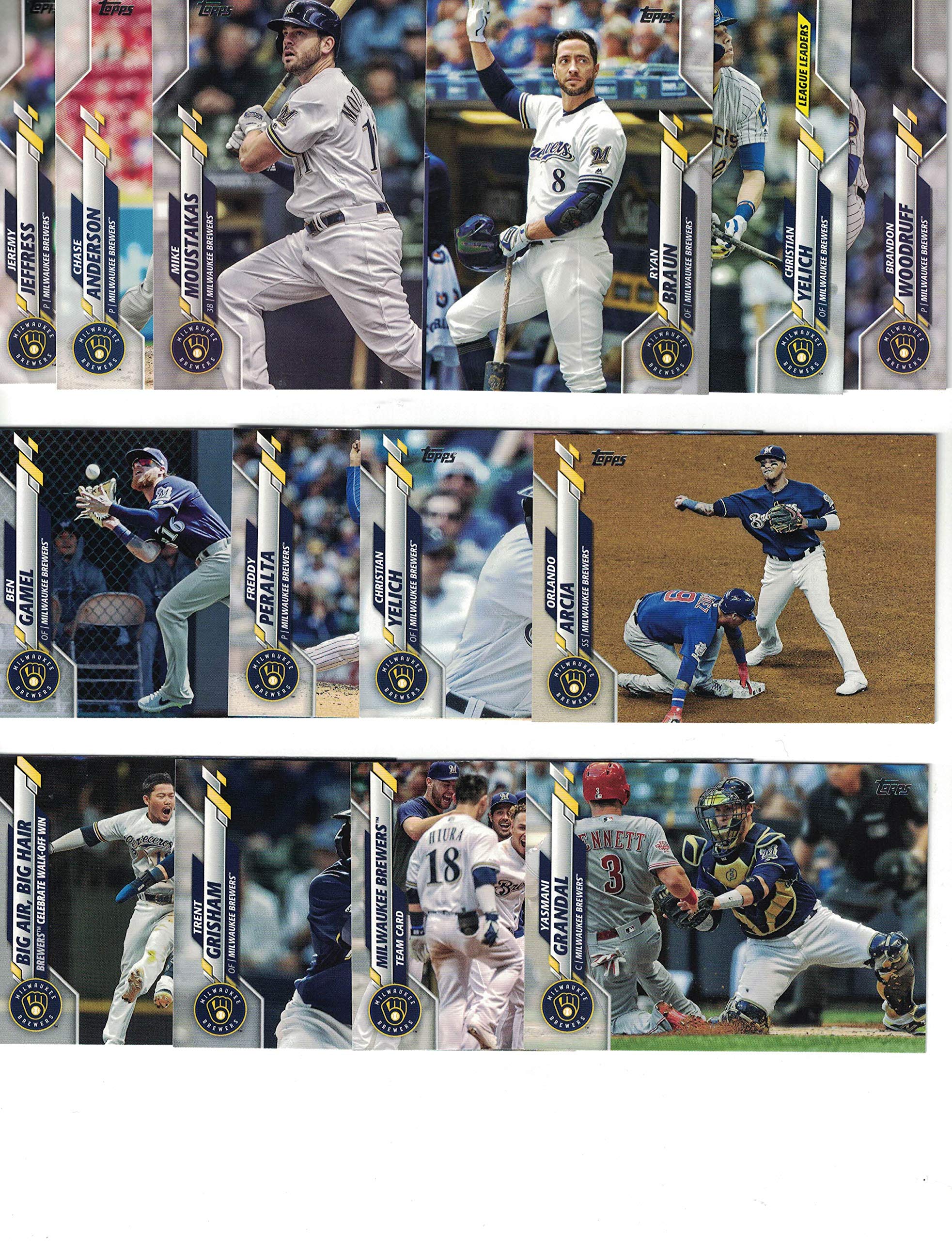 Milwaukee Brewers 1000-Piece Baseball Card Collection - 2024 Topps Edition Featuring Ryan Braun & Christian Yelich | Perfect for Collectors, Gifts & Fantasy Baseball Fans