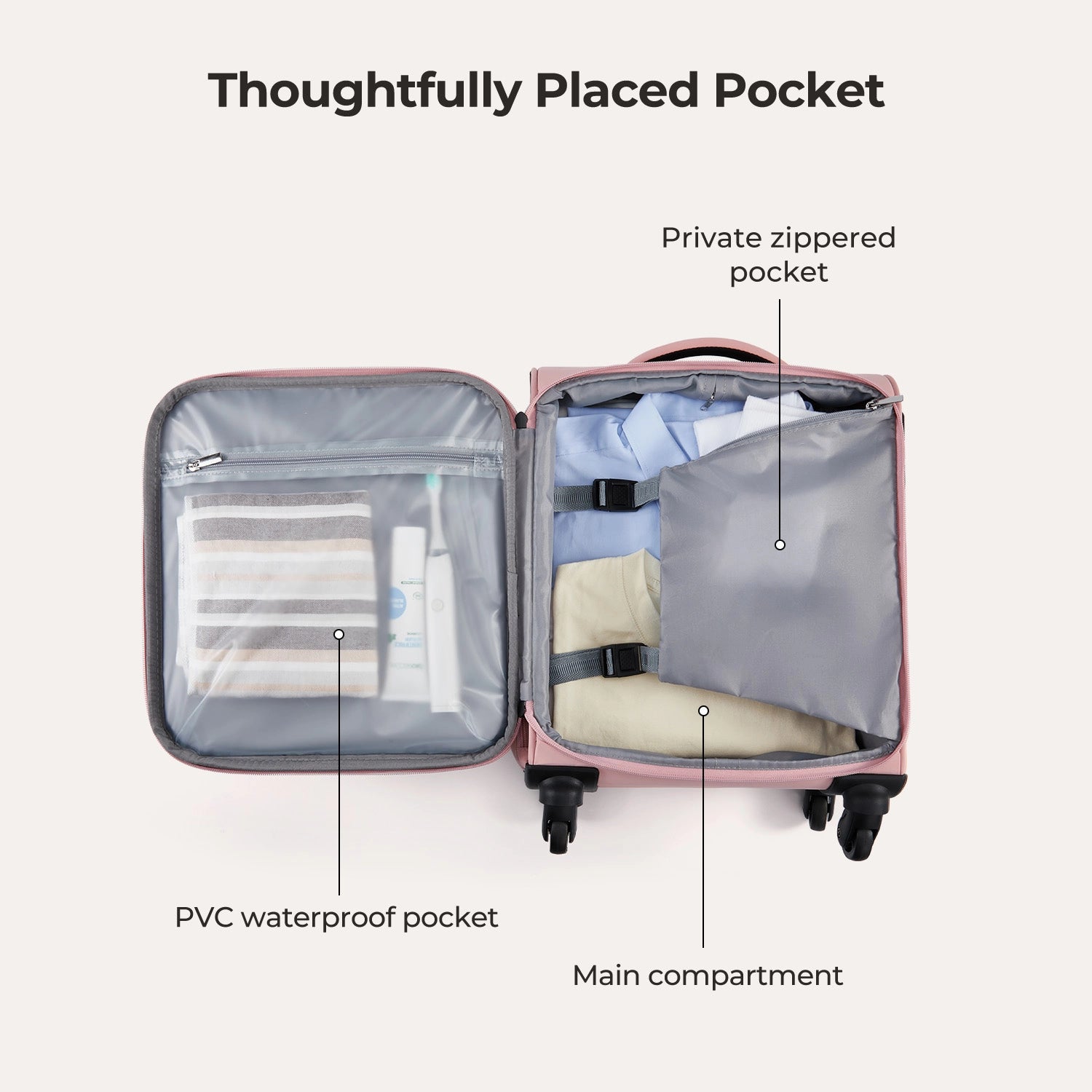 Bagsmart 16-Inch Personal Item Carry-On Luggage - Perfect for Air Travel, Weekend Getaways & Business Trips