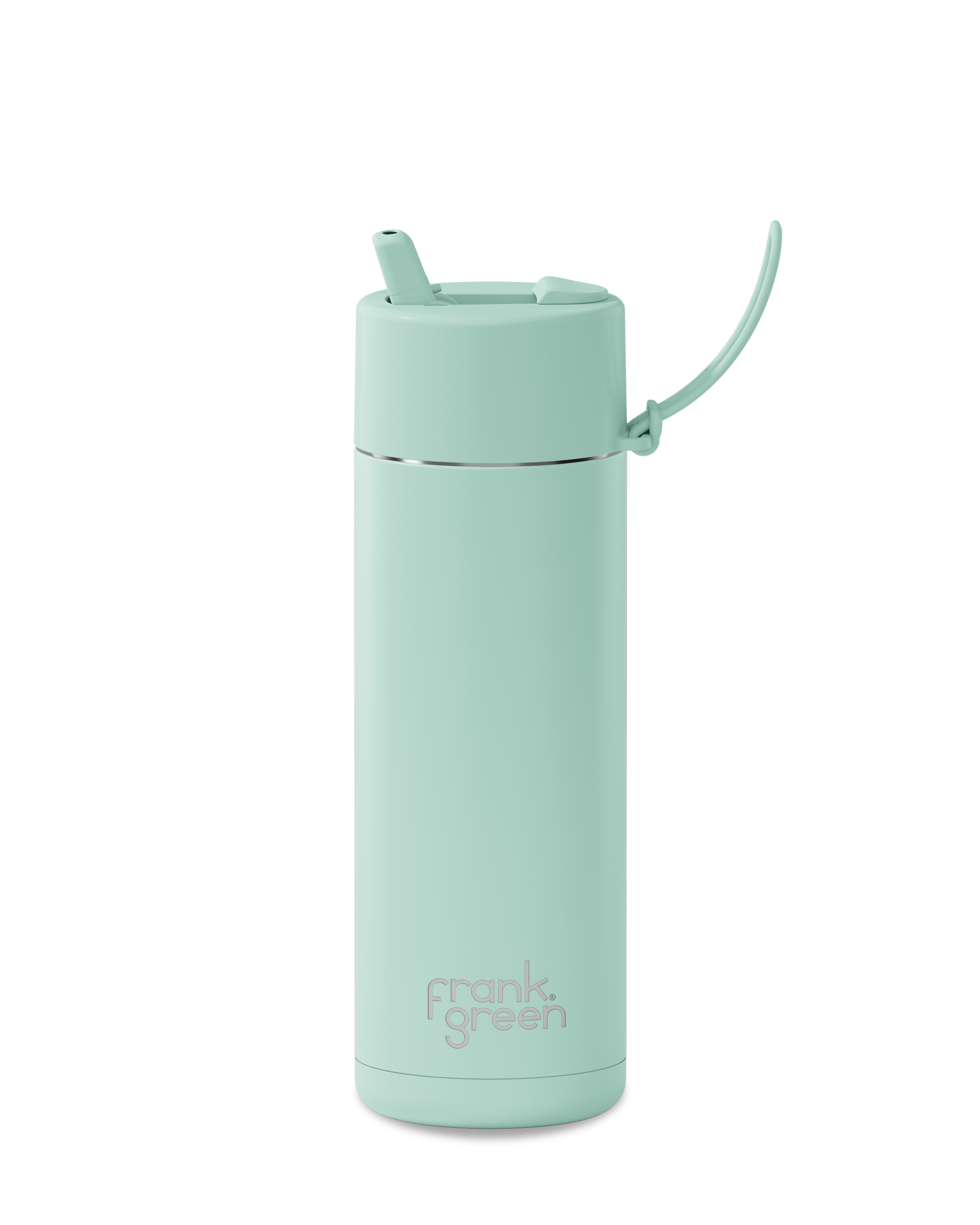 20oz Ceramic Reusable Water Bottle with Lid - 595ml BPA-Free Insulated Travel Mug for Hot & Cold Drinks - Eco-Friendly Peppermint Design for Gym, Office & Outdoor Activities