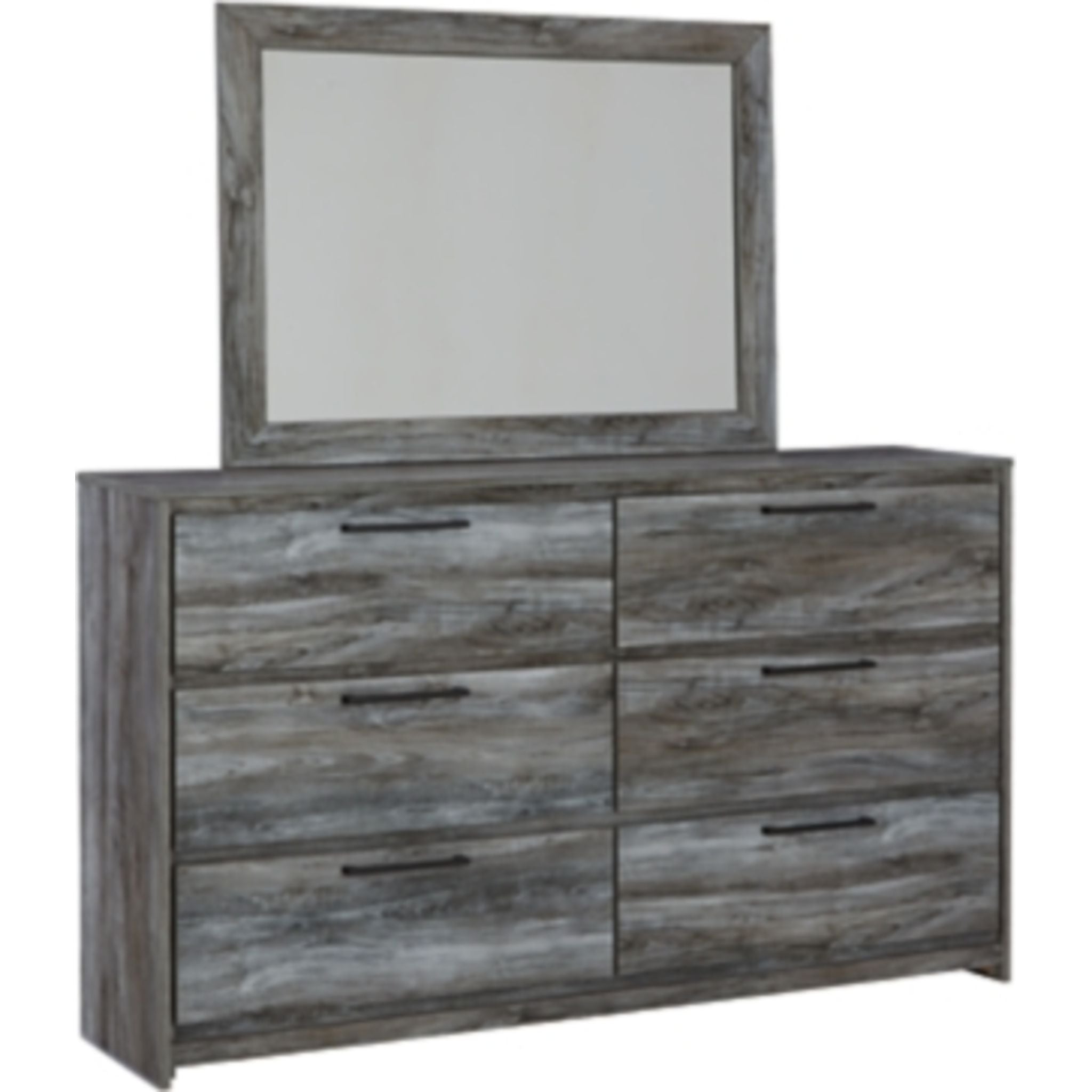 Baystorm Dresser with Mirror - Modern Gray Wooden Dresser for Bedroom, Living Room & Closet Organization - Perfect for Home Storage & Decor