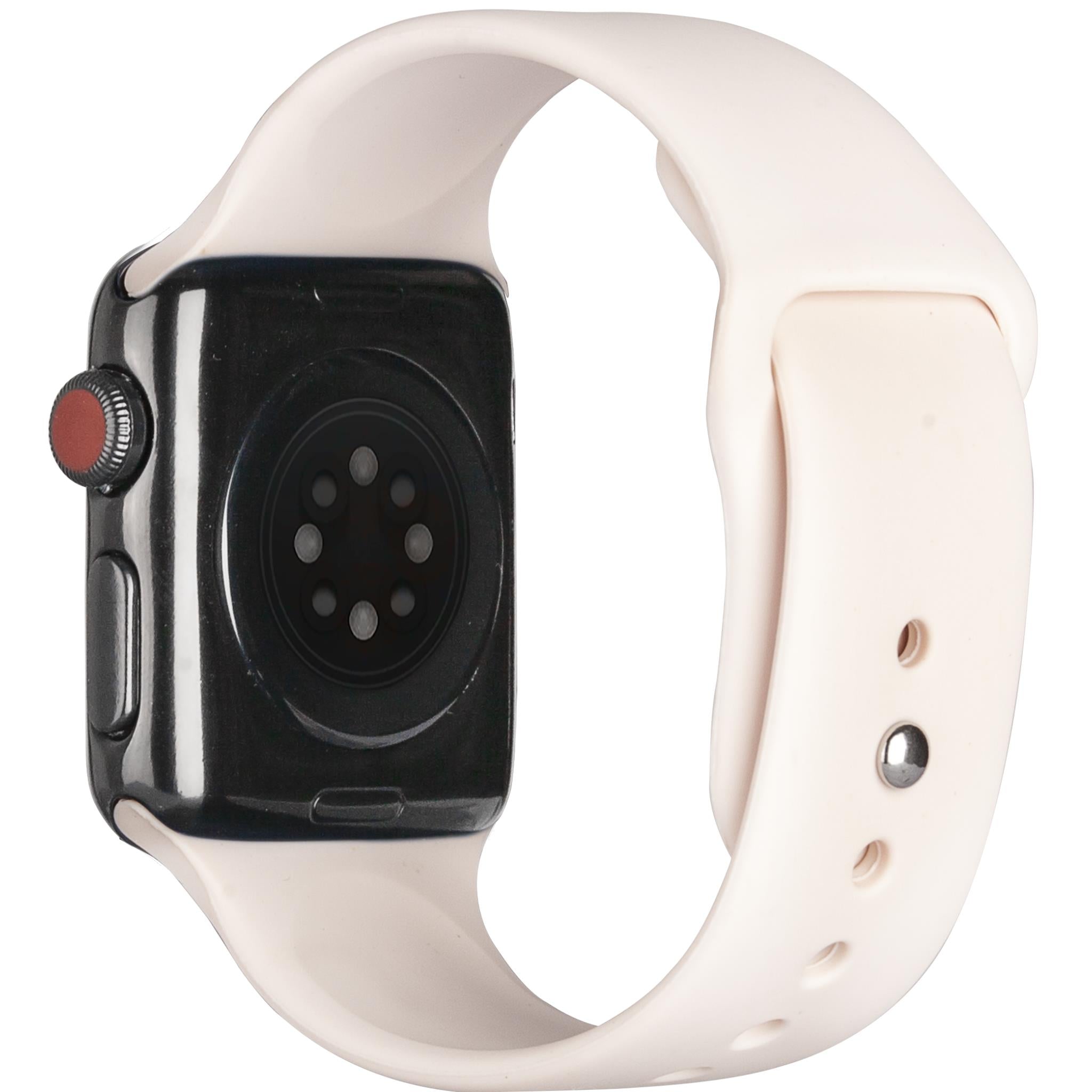 3sixT Soft Silicone Replacement Band for Apple Watch Series 1-8 (38mm/40mm) - Comfortable Pink Sport Strap for Women & Men | Perfect for Workouts, Running & Daily Wear