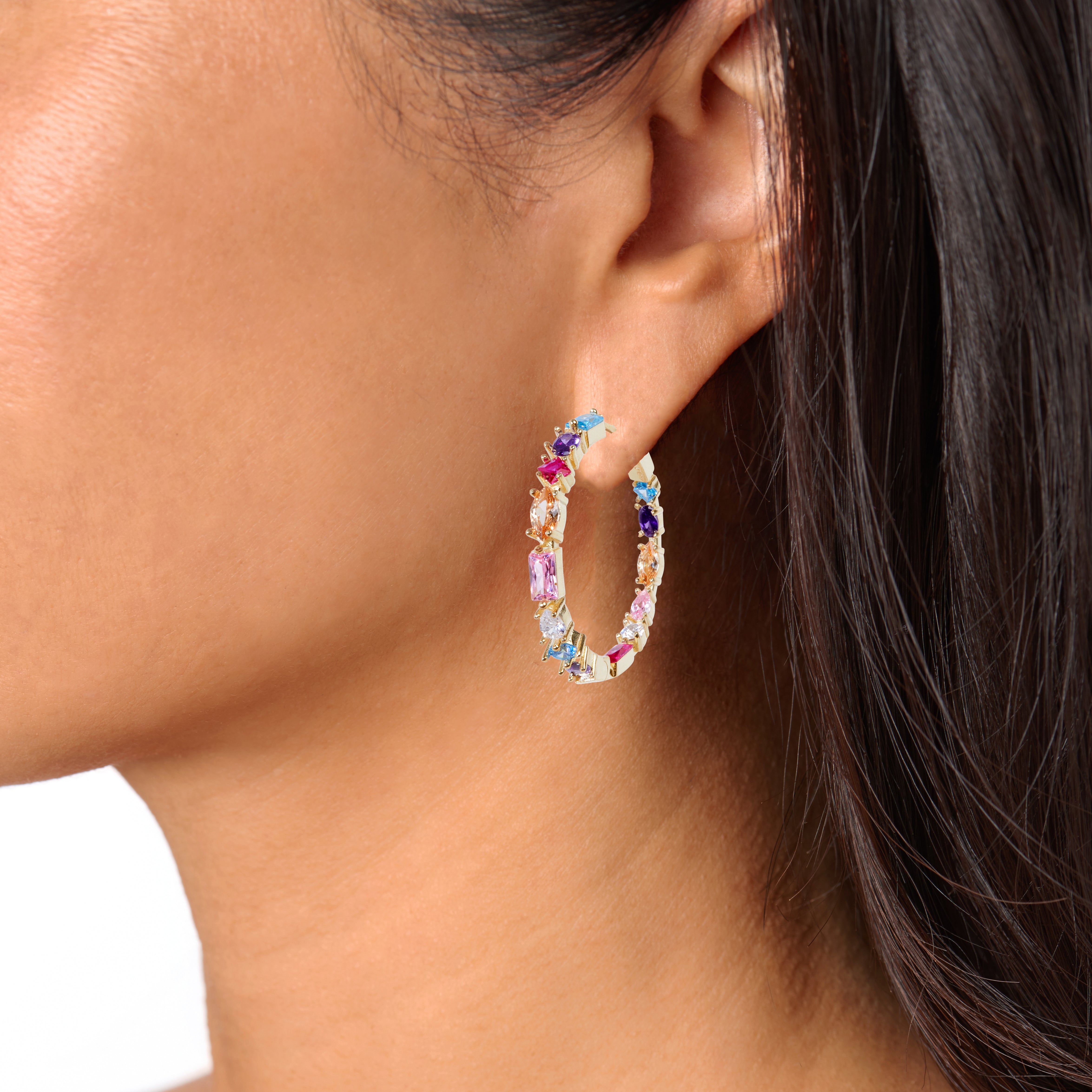 Kennedy Hoop 2 - Stylish Gold-Plated Hoop Earrings for Women | Trendy Dangle Earrings for Everyday Wear & Special Occasions